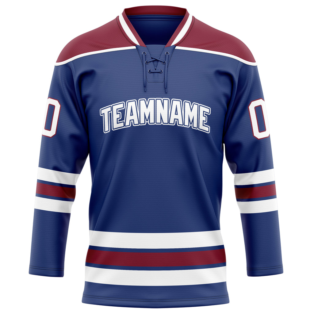 Personalized Royal & Maroon Solid Colour Hockey Jersey