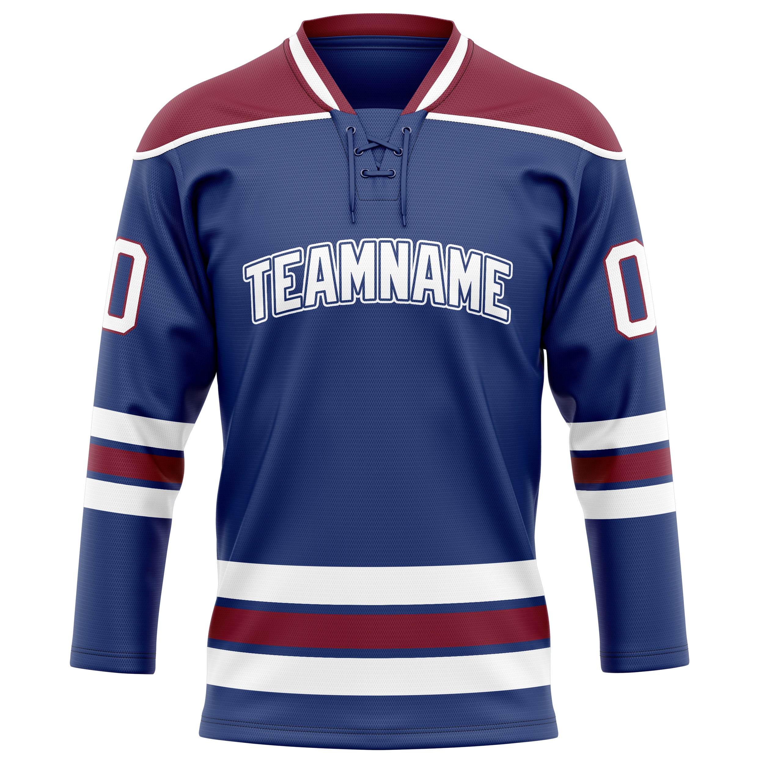 Personalized Royal & Maroon Solid Colour Hockey Jersey