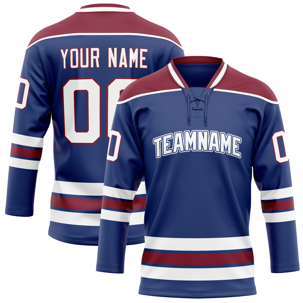 Personalized Royal & Maroon Solid Colour Hockey Jersey