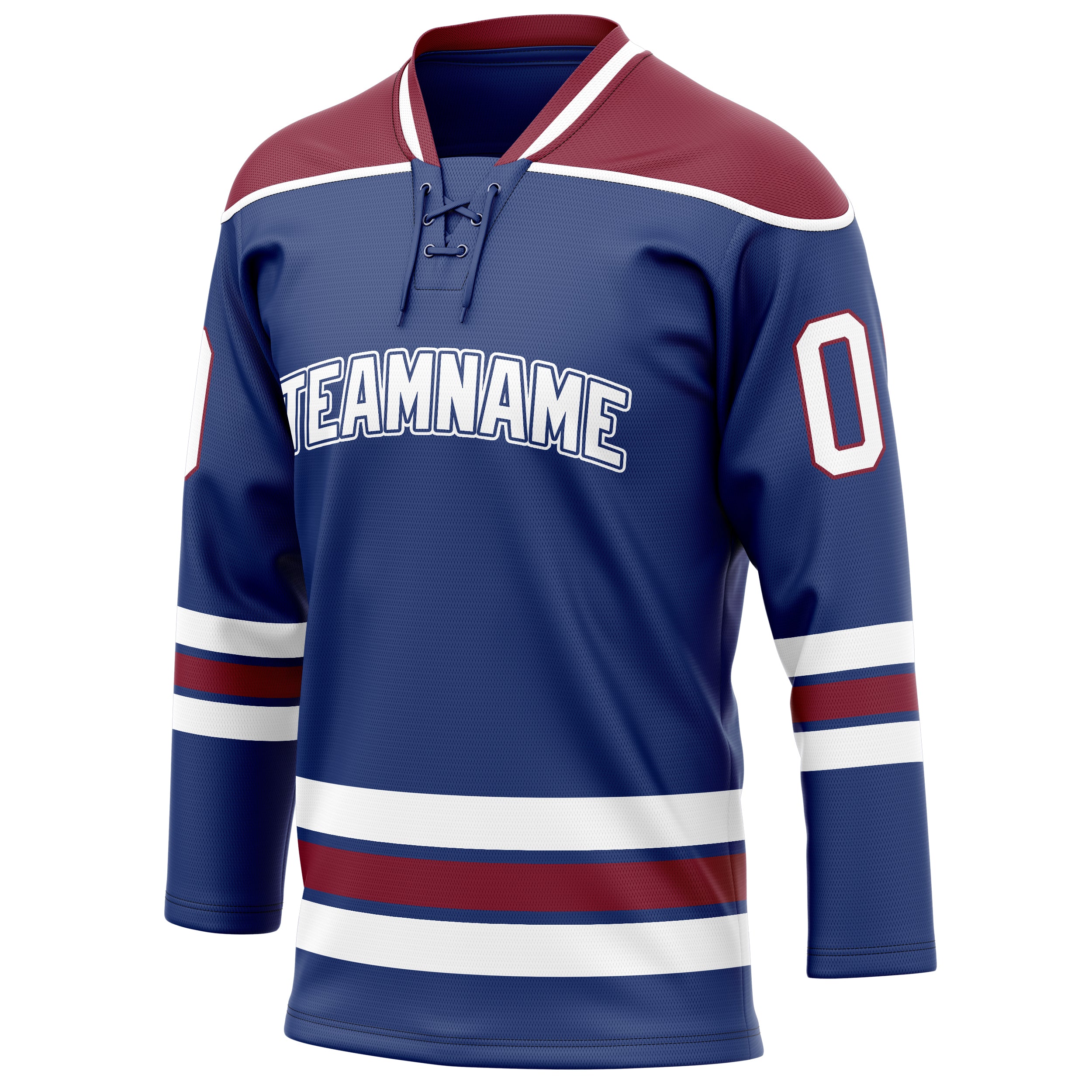 Personalized Royal & Maroon Solid Colour Hockey Jersey