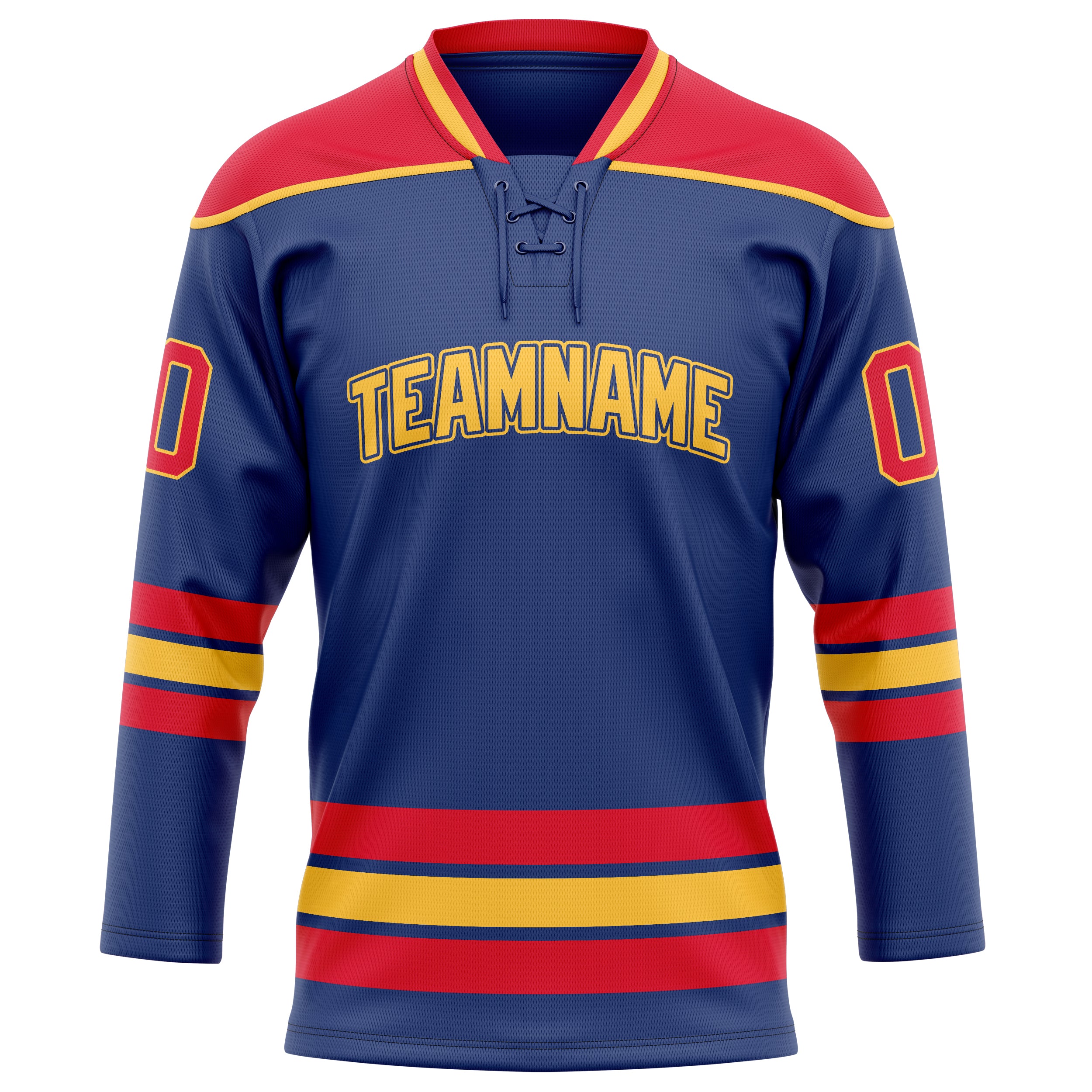 Personalized Royal & Red Solid Colour Hockey Jersey