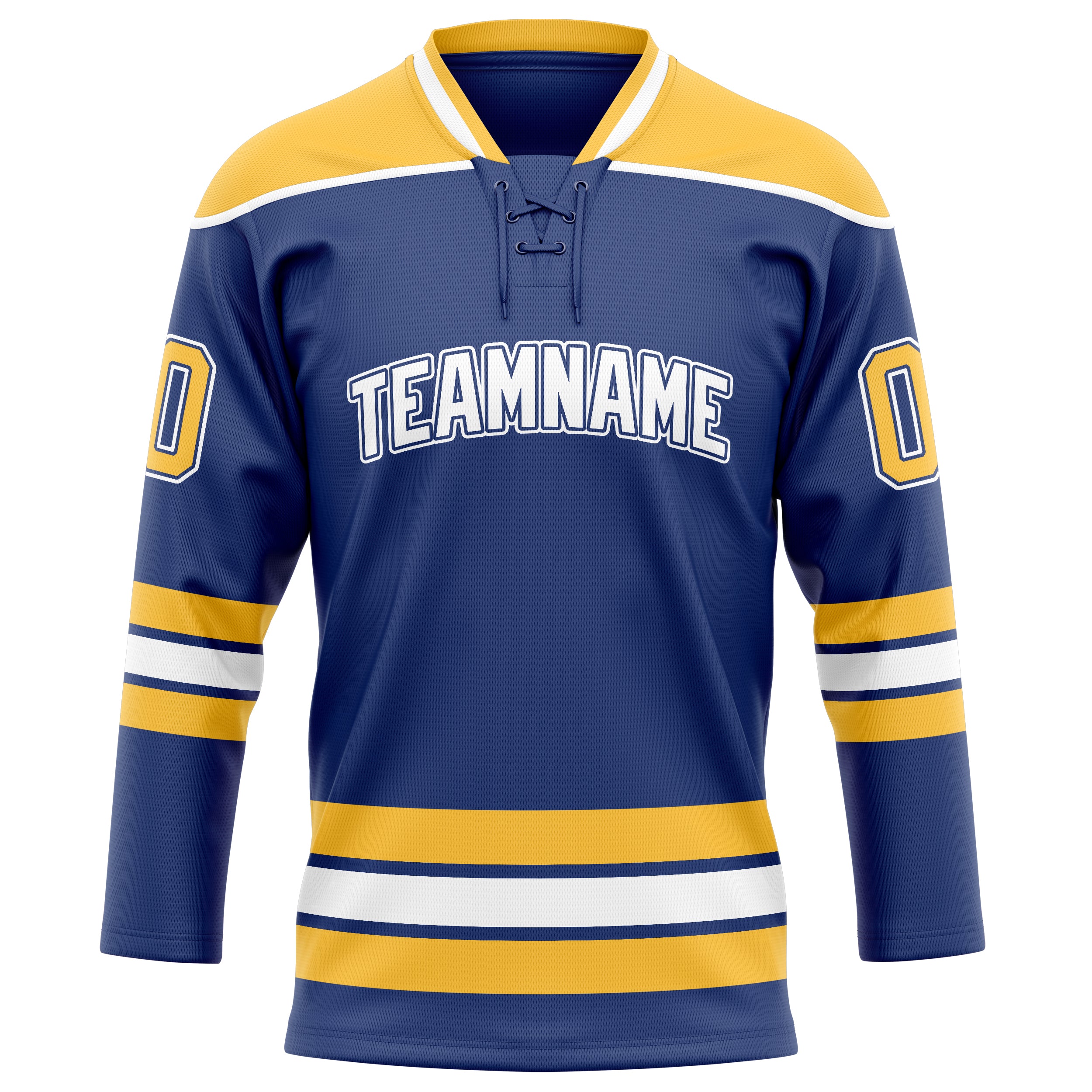 Personalized Royal & Gold Solid Colour Hockey Jersey