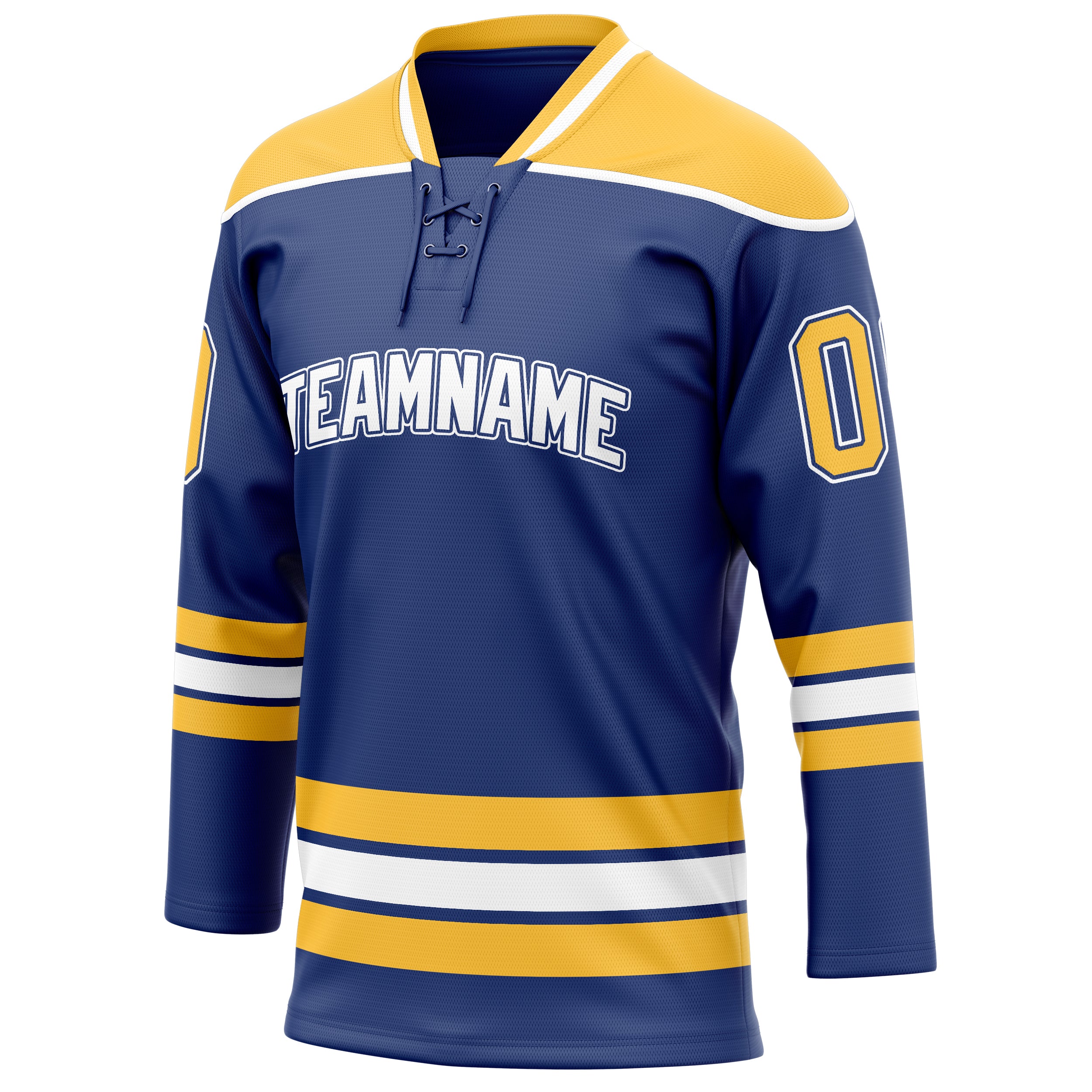 Personalized Royal & Gold Solid Colour Hockey Jersey