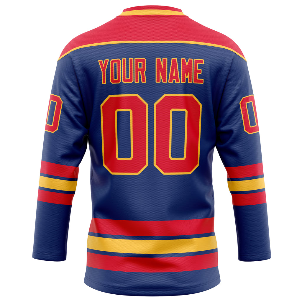 Personalized Royal & Red Solid Colour Hockey Jersey