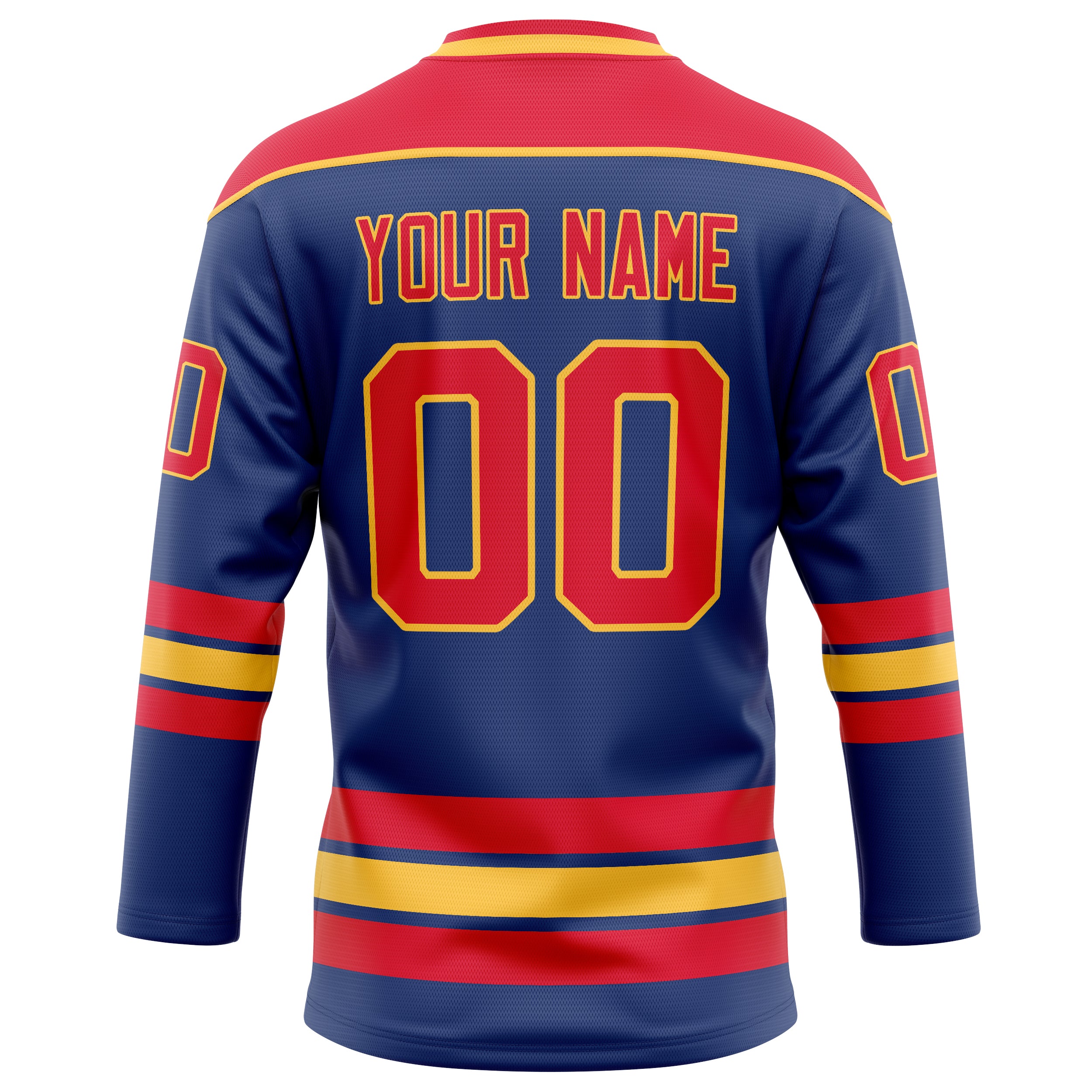 Personalized Royal & Red Solid Colour Hockey Jersey