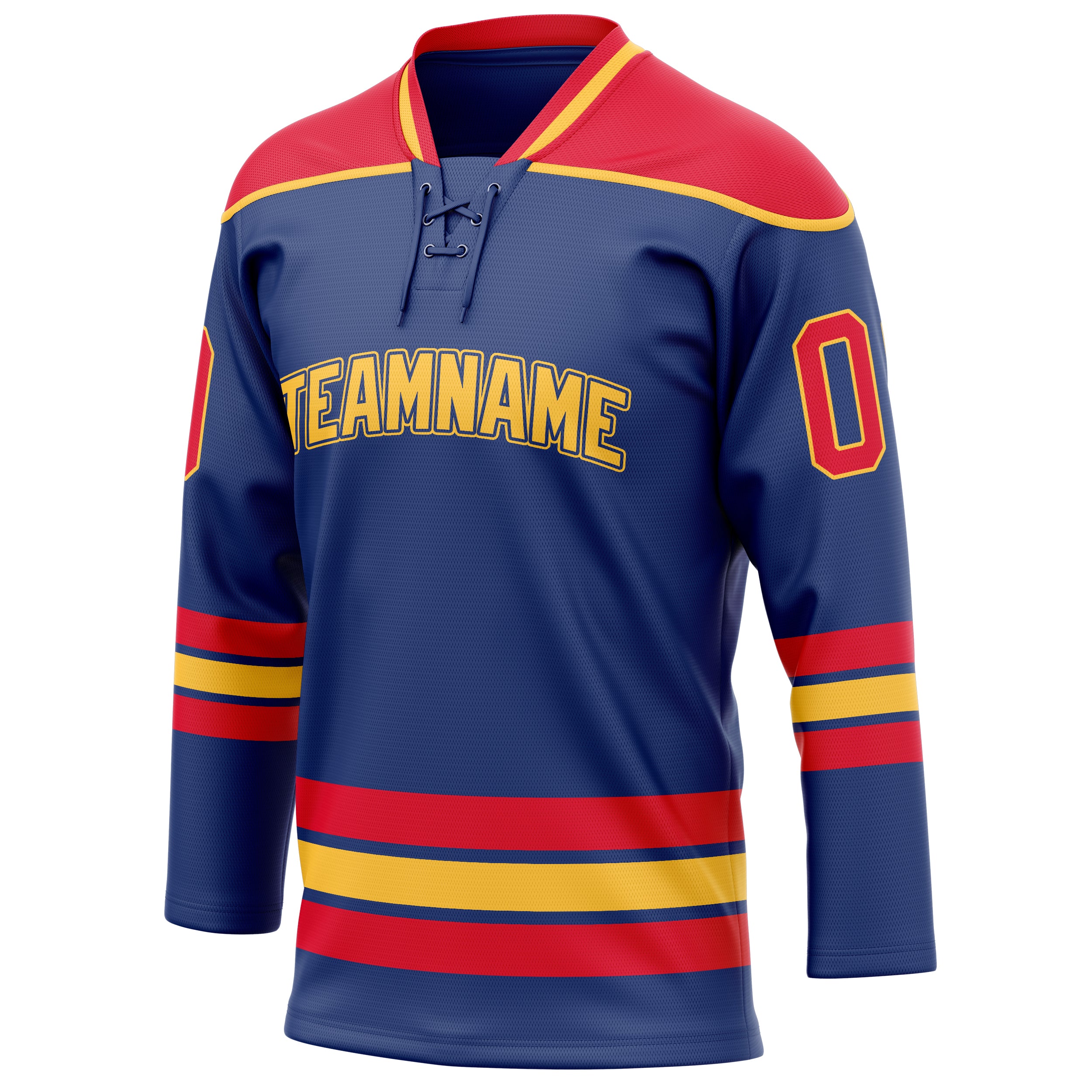 Personalized Royal & Red Solid Colour Hockey Jersey