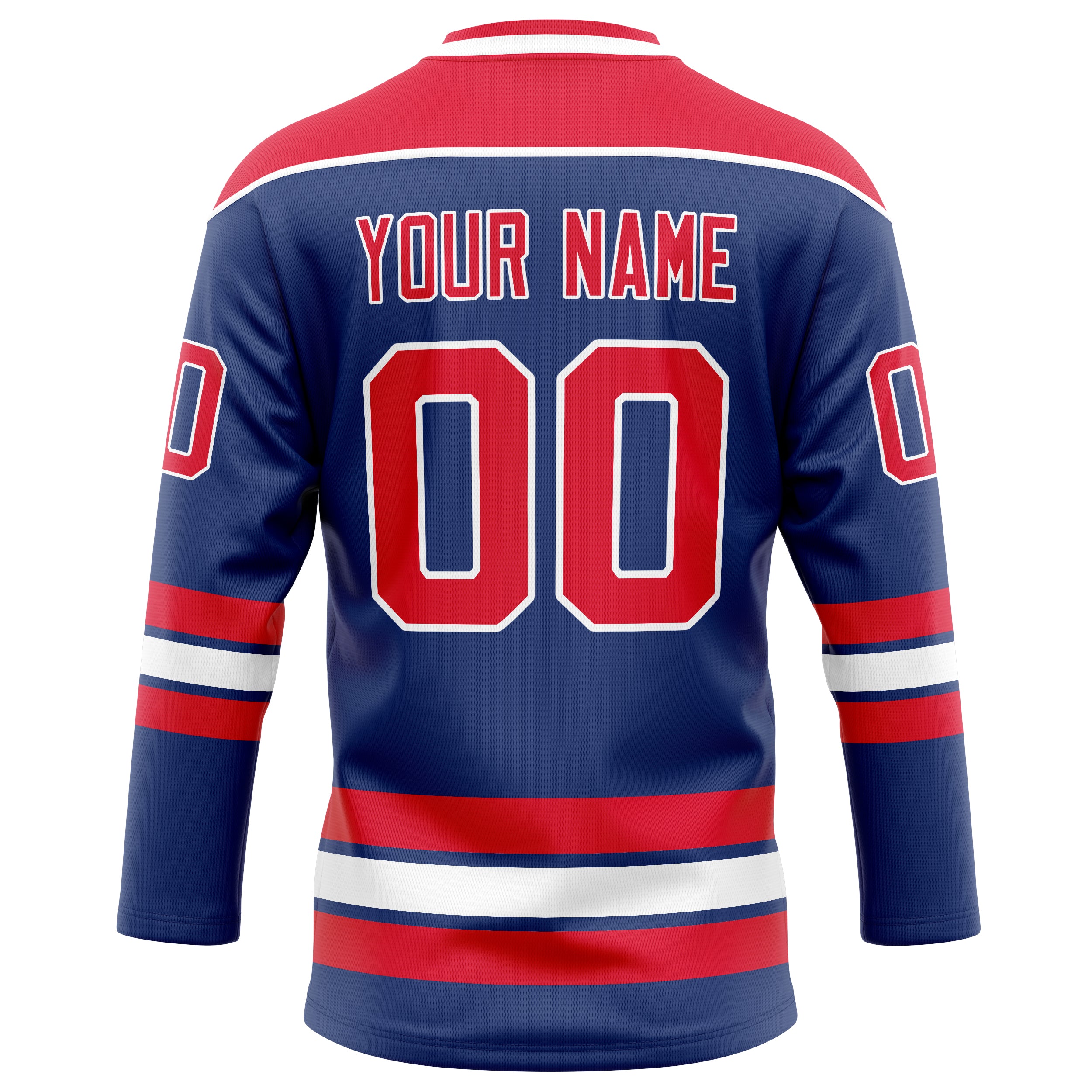 Personalized Royal & Red Solid Colour Hockey Jersey