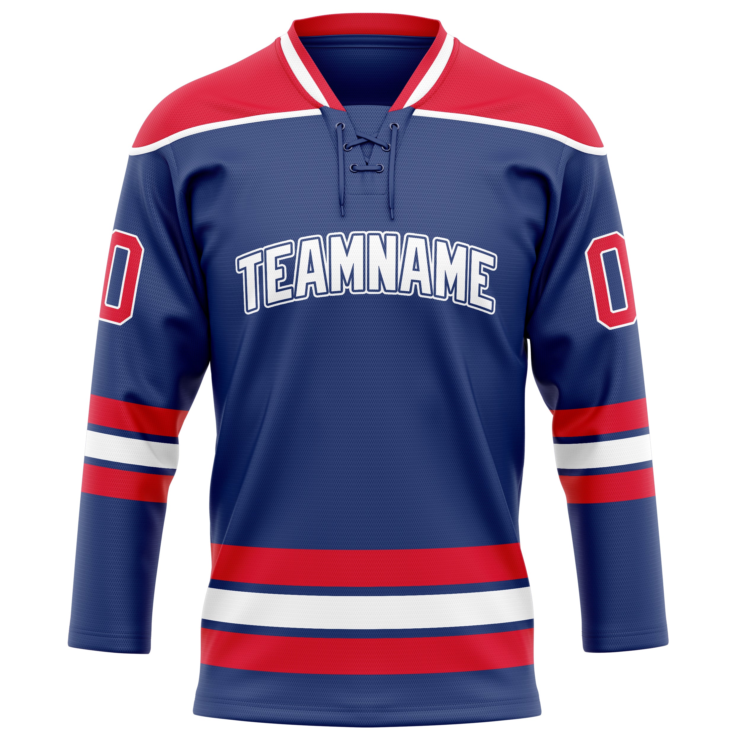 Personalized Royal & Red Solid Colour Hockey Jersey