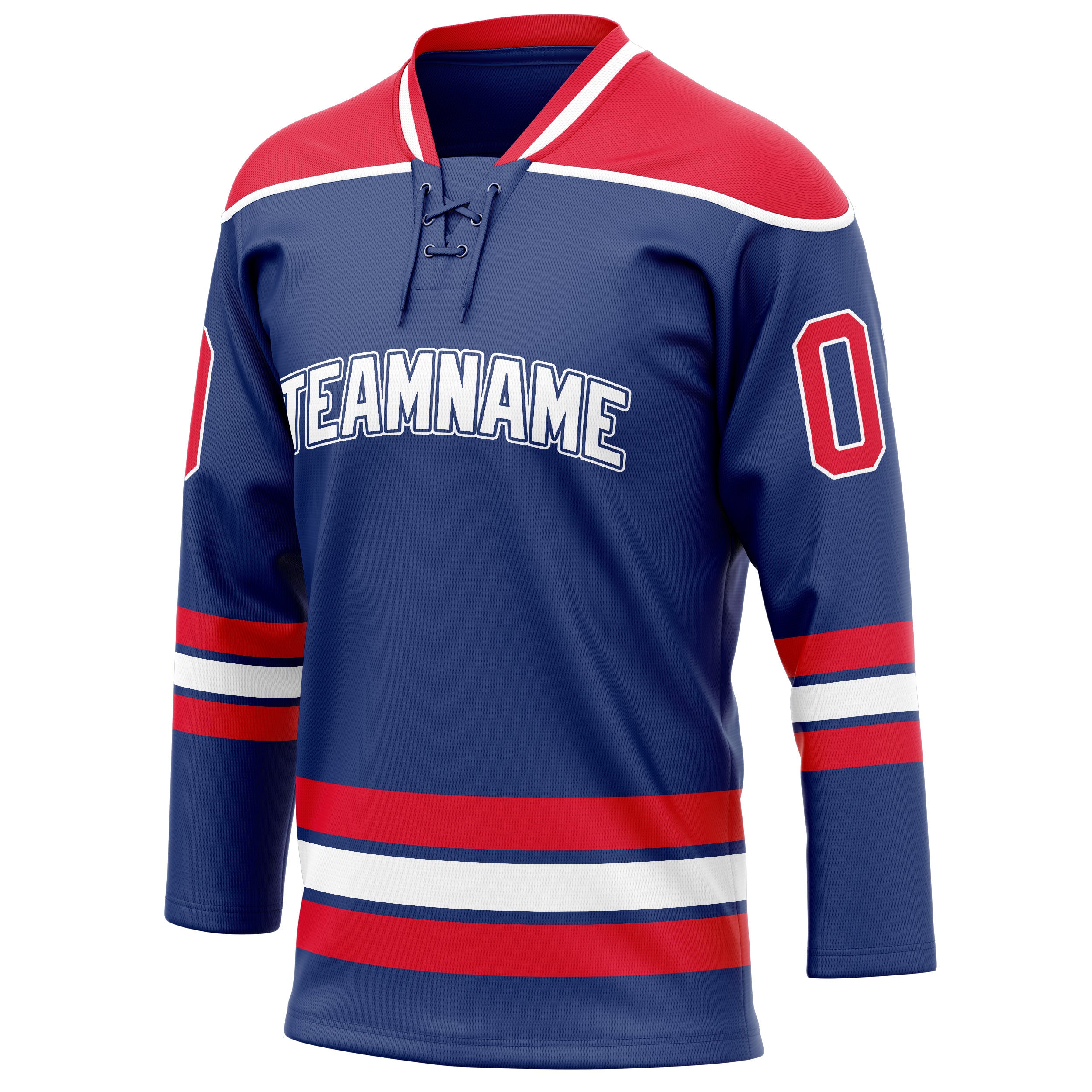 Personalized Royal & Red Solid Colour Hockey Jersey