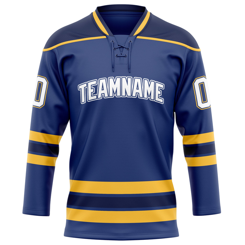 Personalized Royal & Gold Solid Colour Hockey Jersey