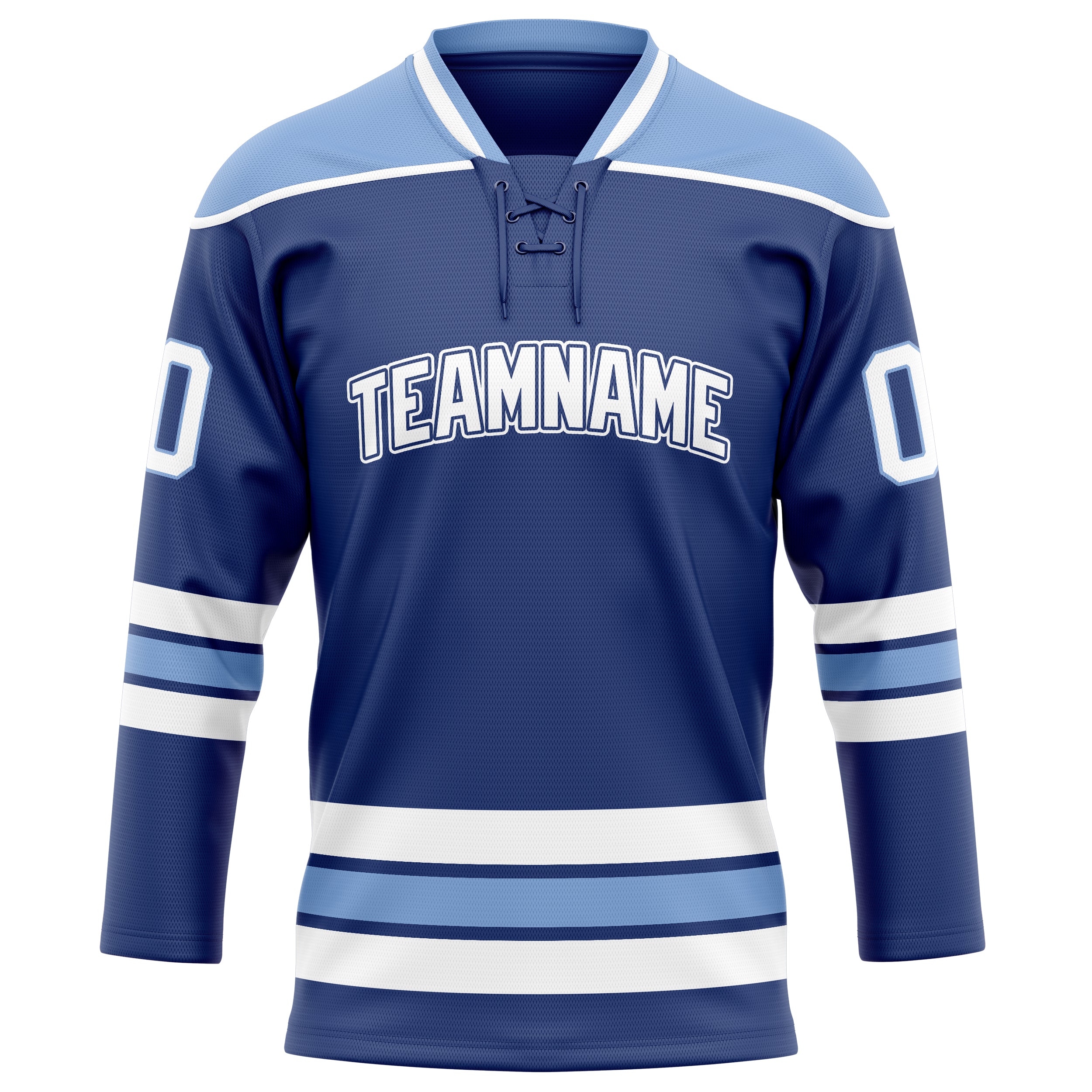 Personalized Royal & Light Blue Solid Colour Hockey Jersey