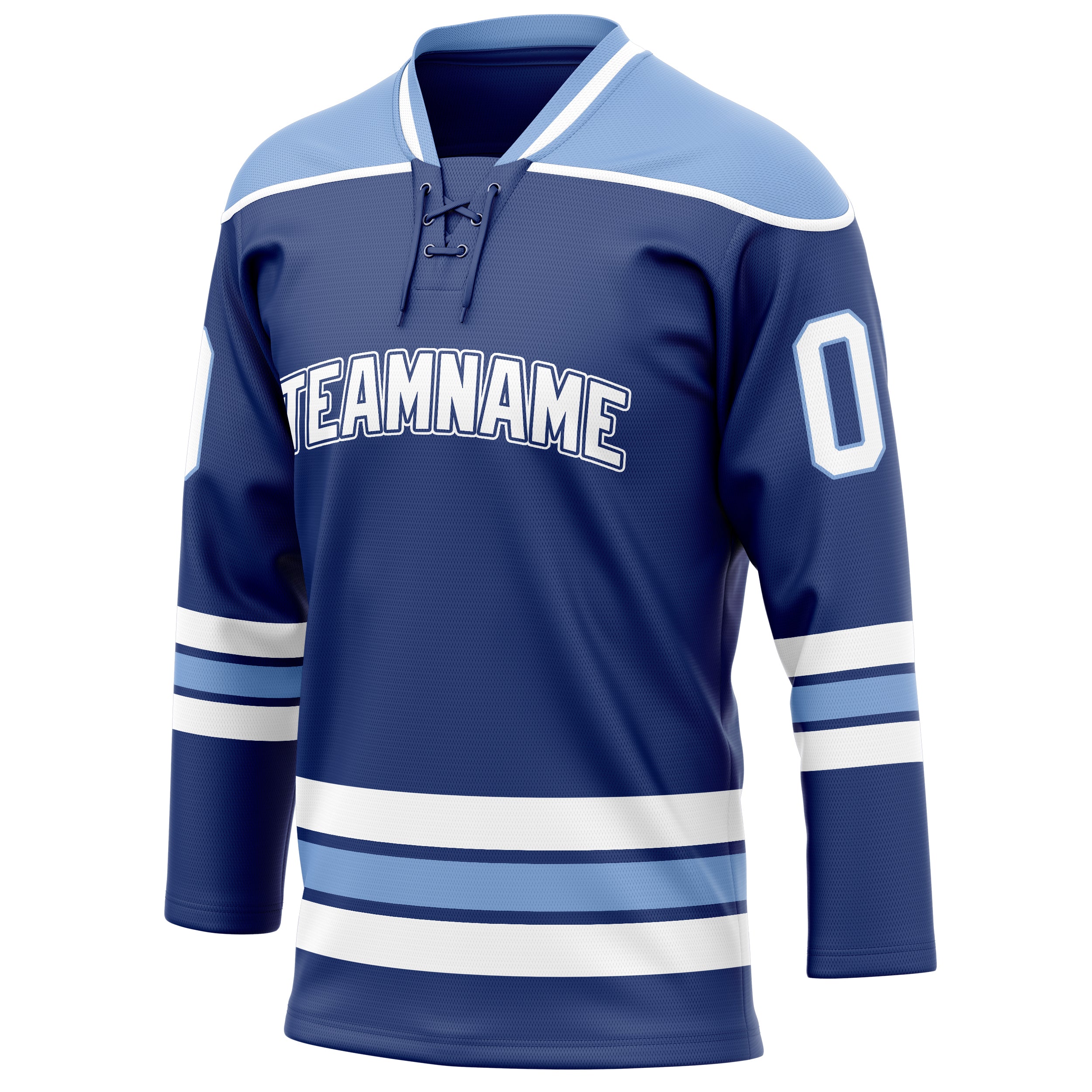Personalized Royal & Light Blue Solid Colour Hockey Jersey