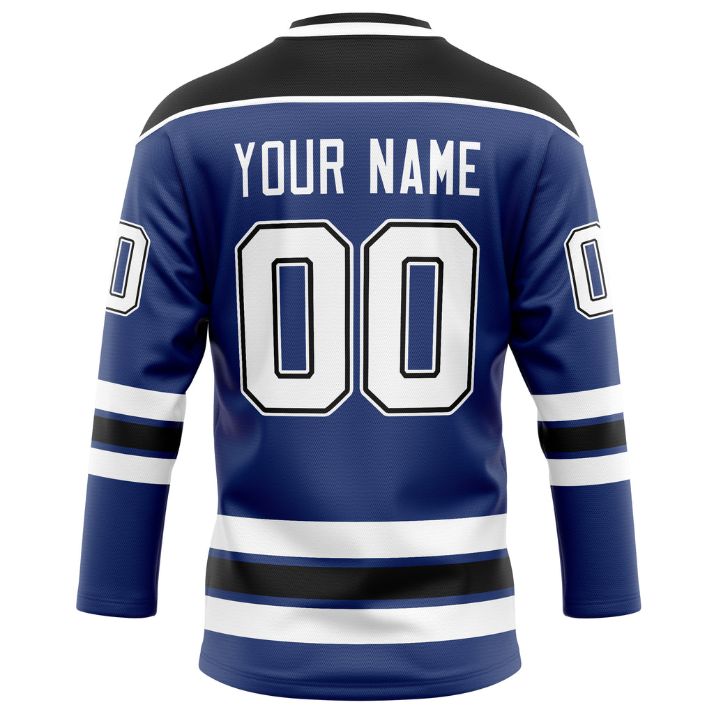 Personalized Royal & Black Solid Colour Hockey Jersey