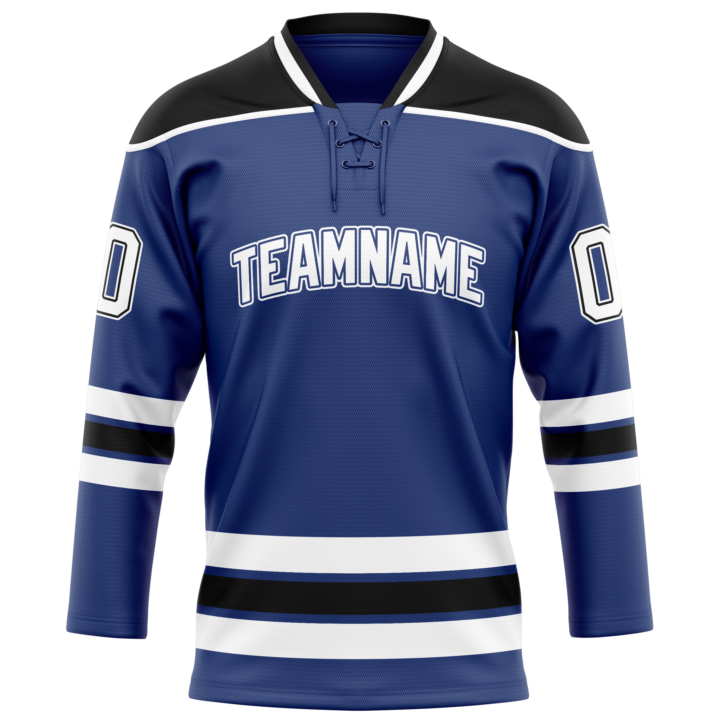 Personalized Royal & Black Solid Colour Hockey Jersey