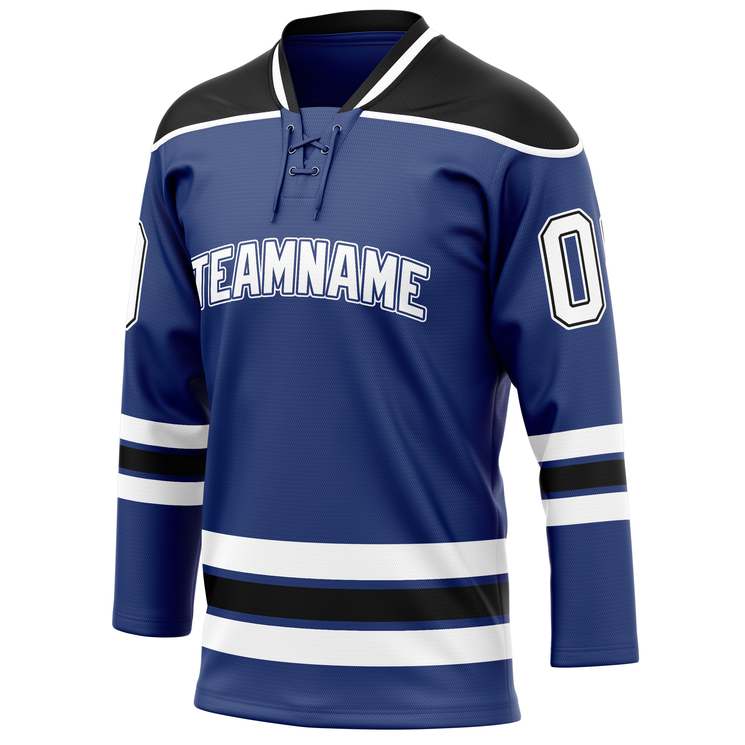 Personalized Royal & Black Solid Colour Hockey Jersey