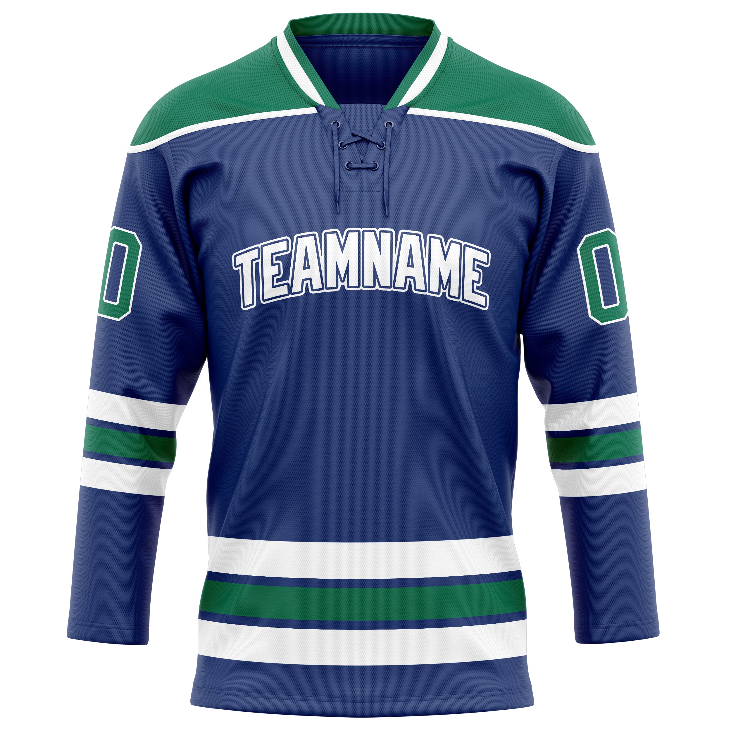Personalized Royal & Kelly Green Solid Colour Hockey Jersey