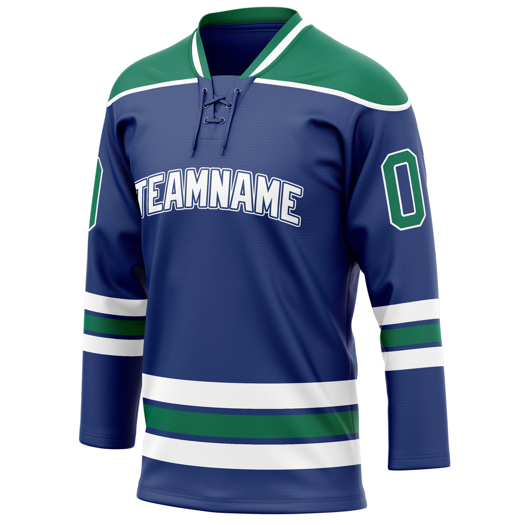 Personalized Royal & Kelly Green Solid Colour Hockey Jersey