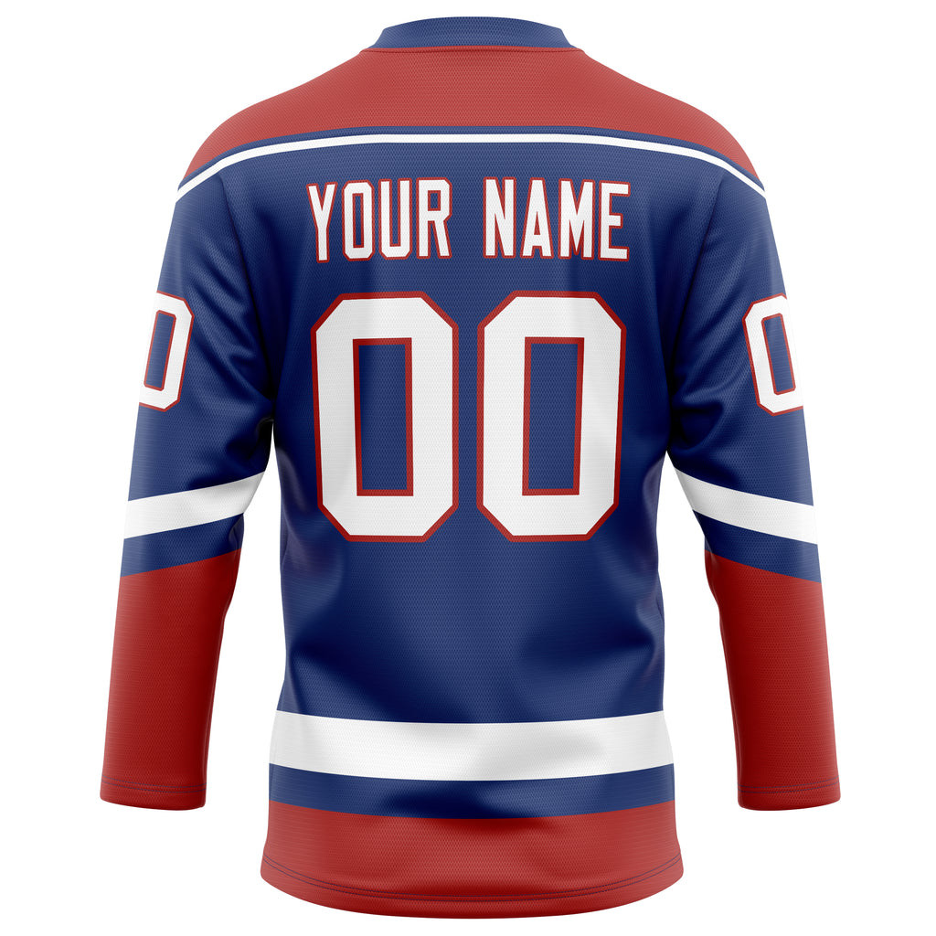 Personalized Royal & Red Solid Colour Hockey Jersey