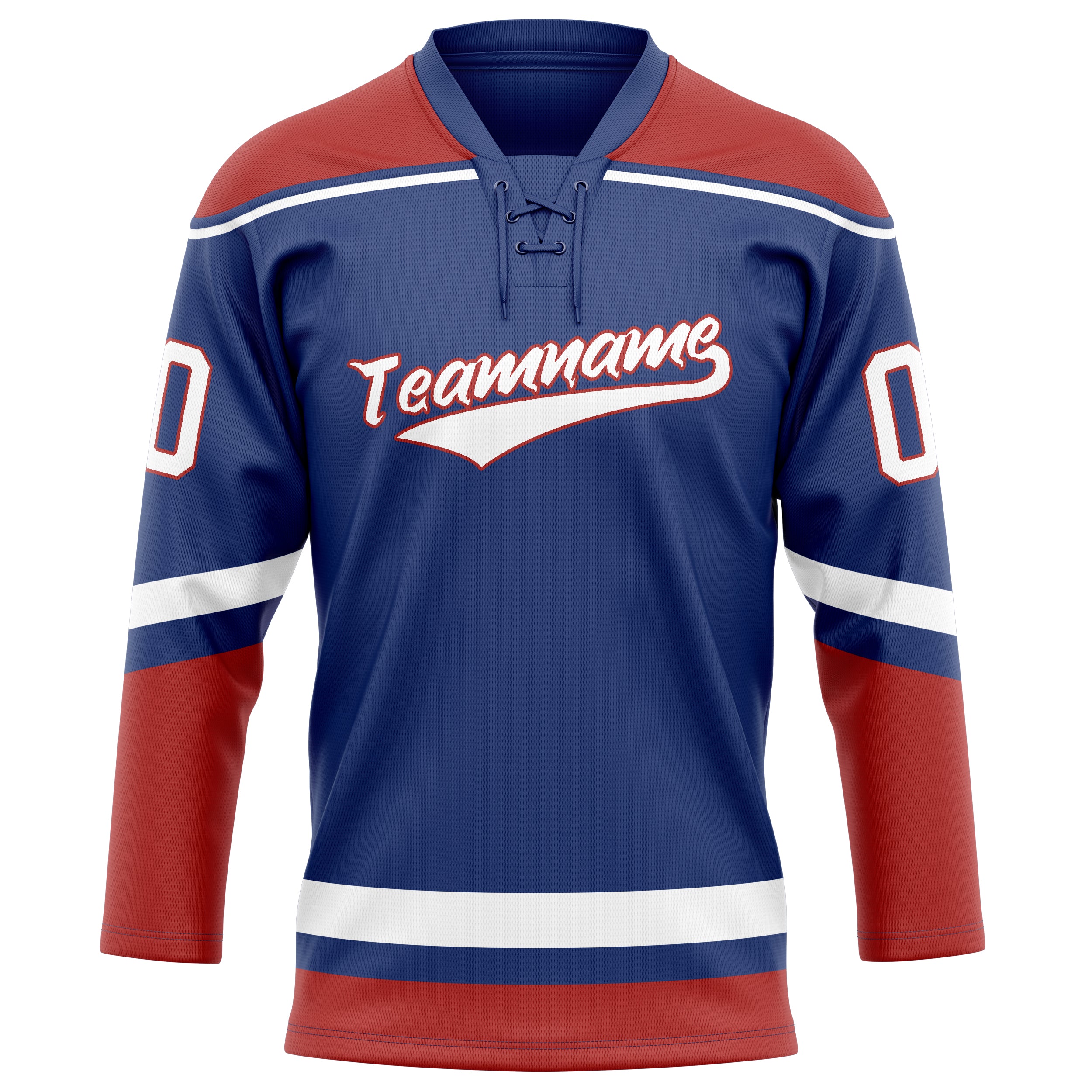 Personalized Royal & Red Solid Colour Hockey Jersey