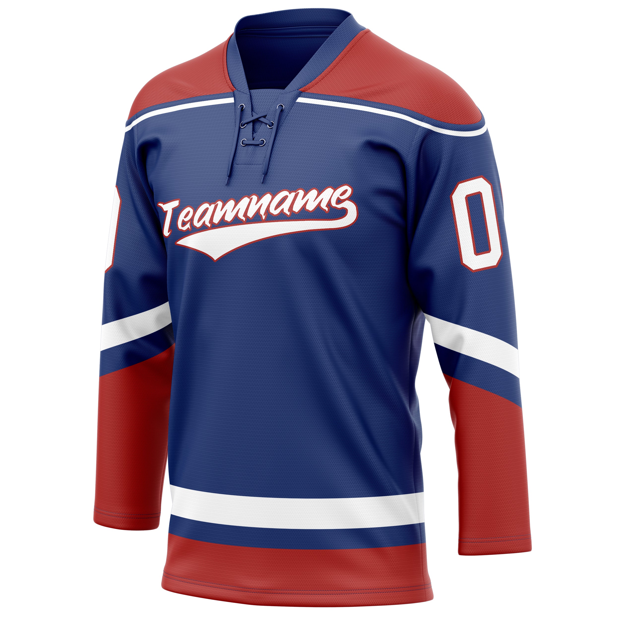 Personalized Royal & Red Solid Colour Hockey Jersey