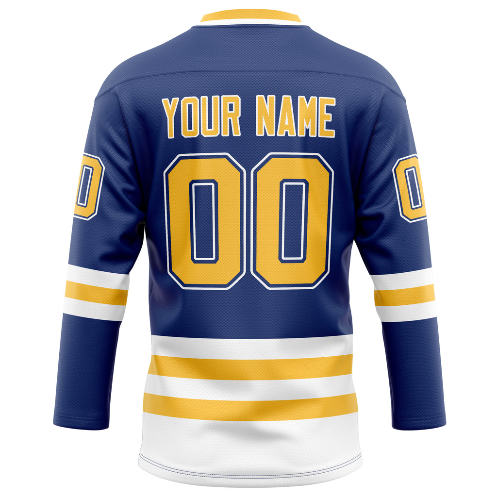 Personalized Royal & Gold Solid Colour Hockey Jersey