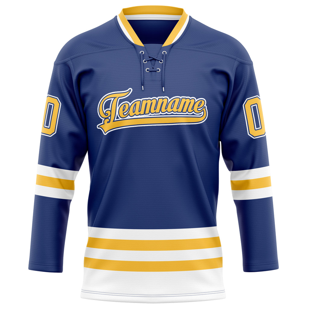 Personalized Royal & Gold Solid Colour Hockey Jersey
