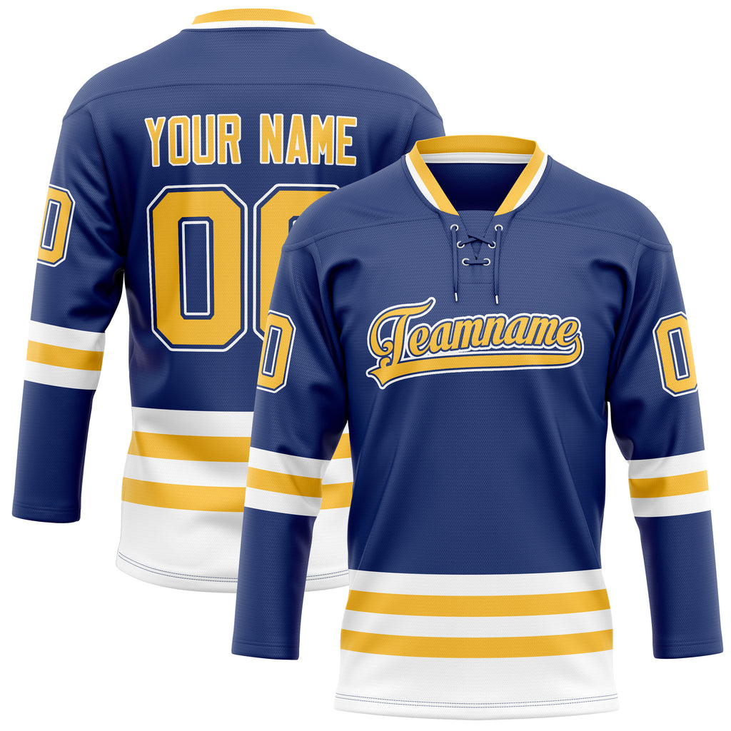 Personalized Royal & Gold Solid Colour Hockey Jersey