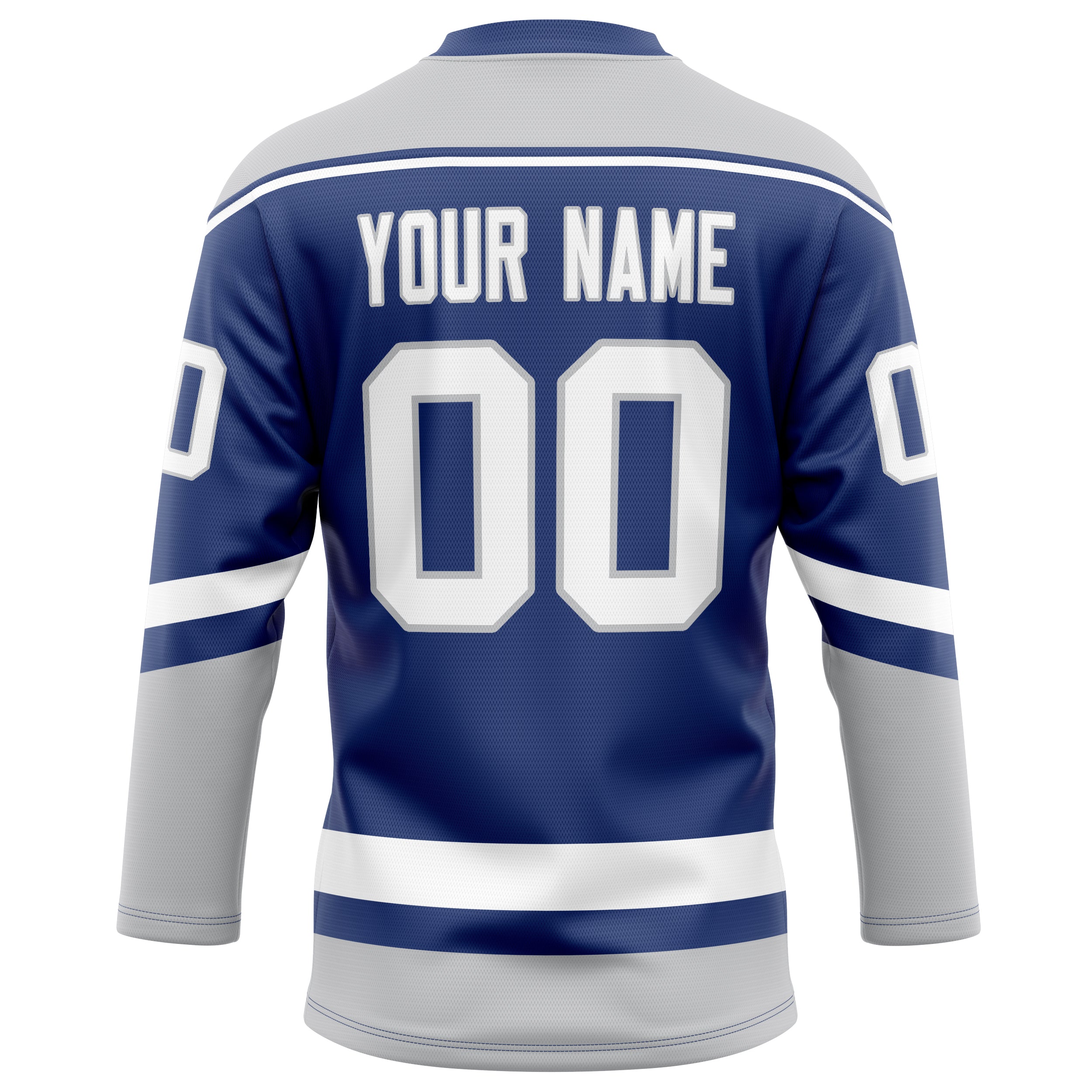Personalized Royal & Gray Solid Colour Hockey Jersey