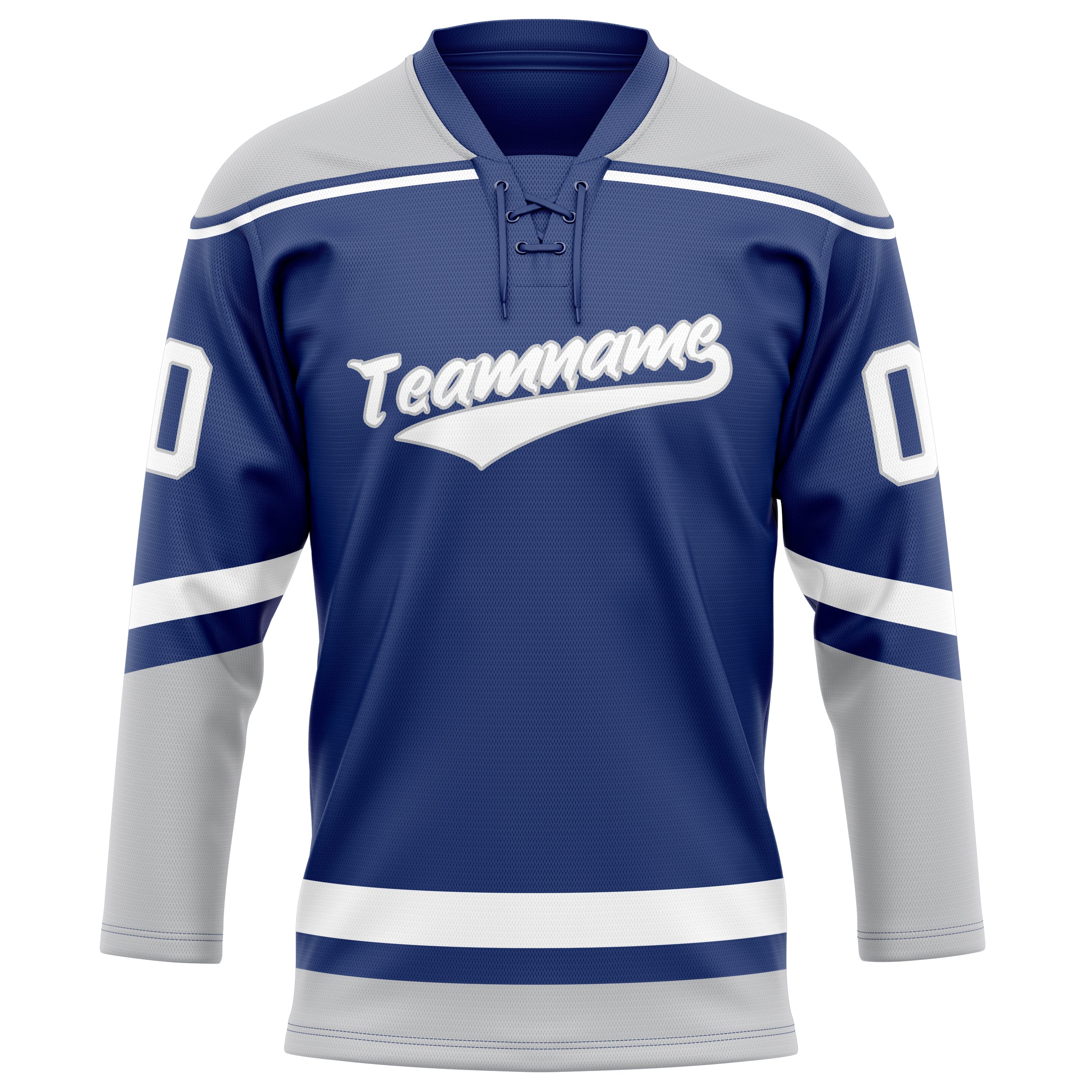 Personalized Royal & Gray Solid Colour Hockey Jersey