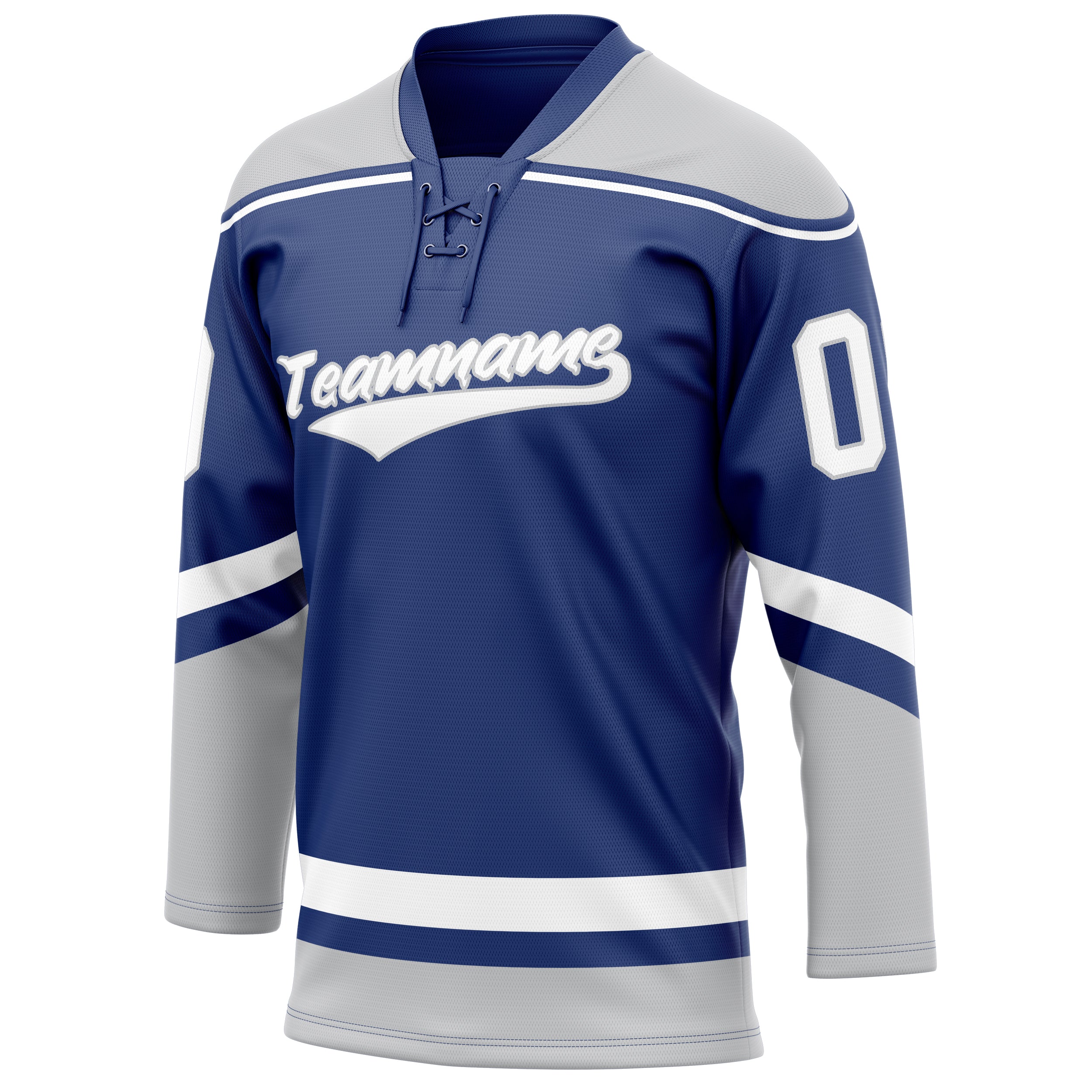 Personalized Royal & Gray Solid Colour Hockey Jersey