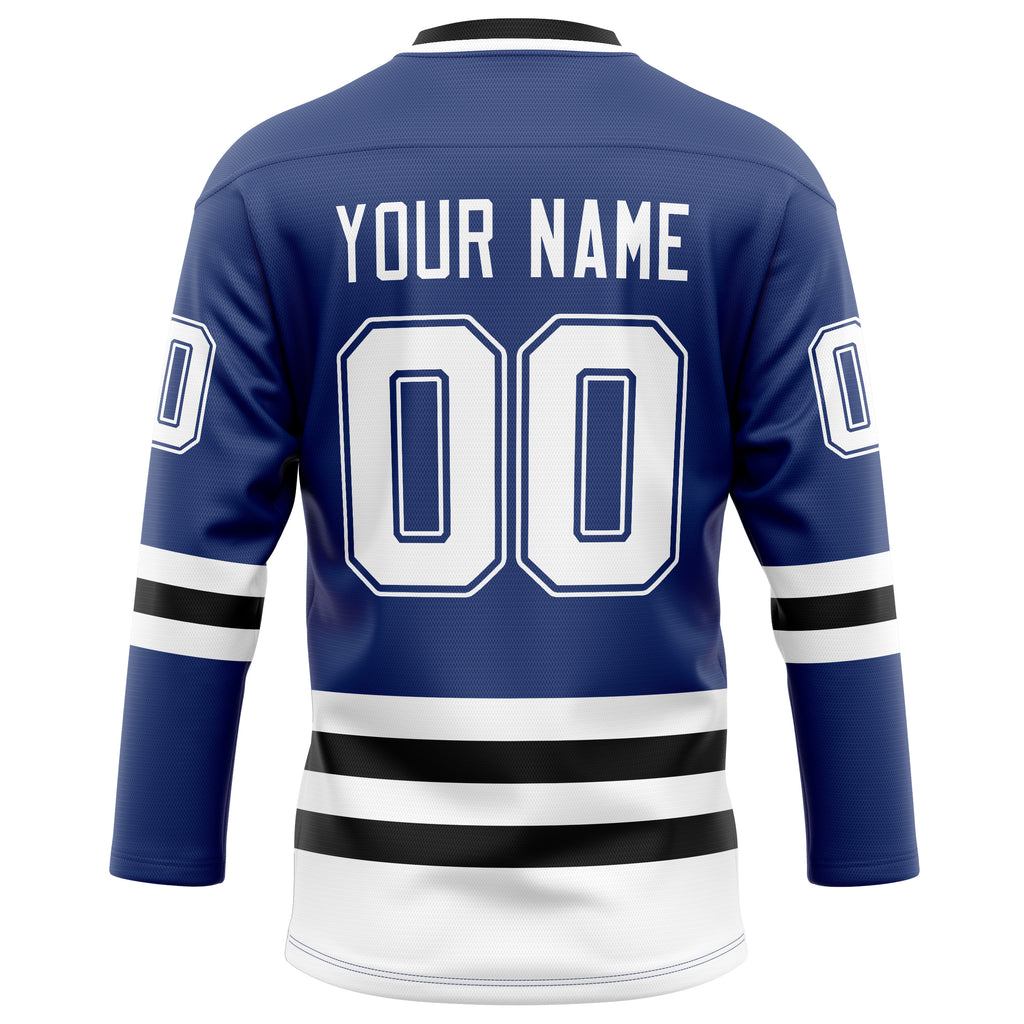 Personalized Royal & Black Solid Colour Hockey Jersey