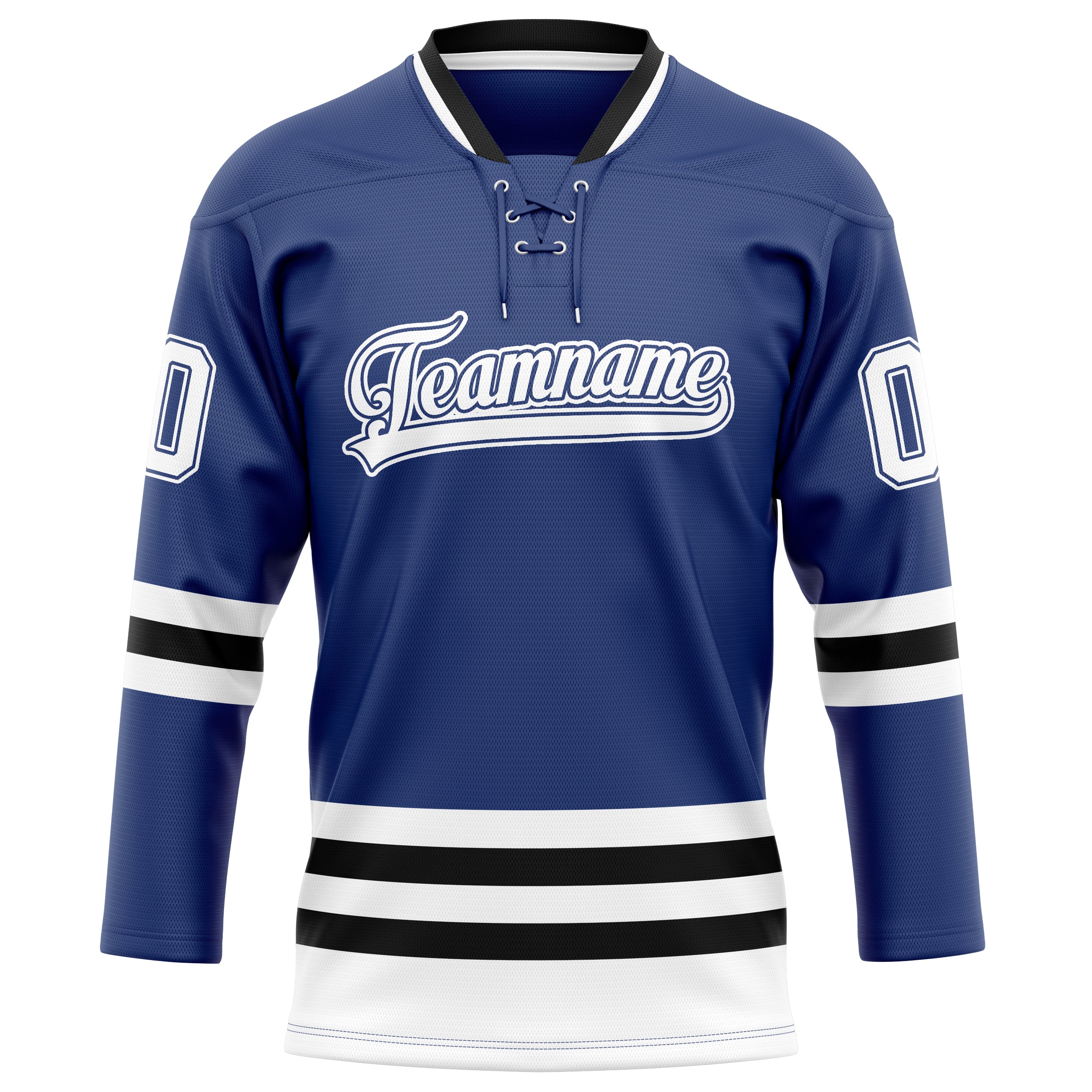 Personalized Royal & Black Solid Colour Hockey Jersey