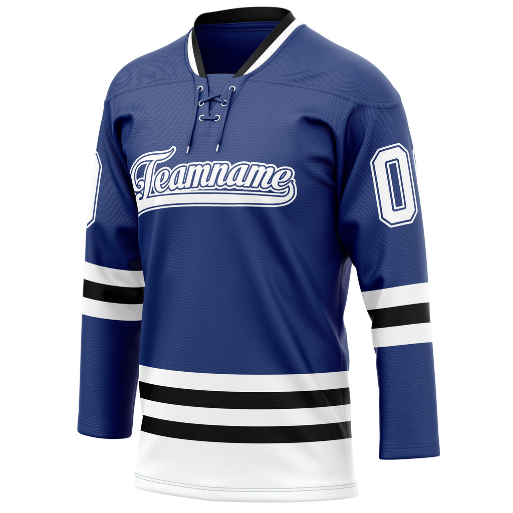 Personalized Royal & Black Solid Colour Hockey Jersey