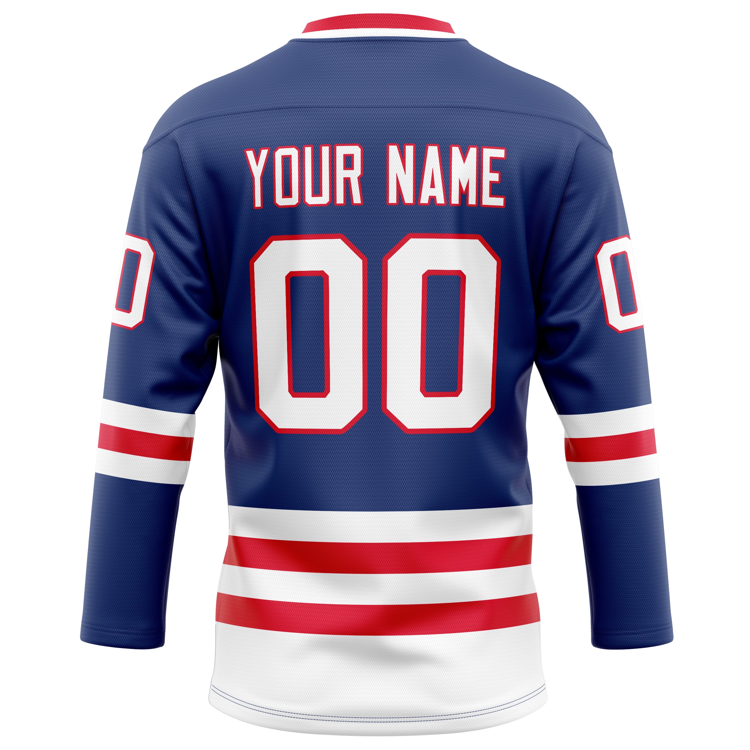 Personalized Royal & Red Solid Colour Hockey Jersey