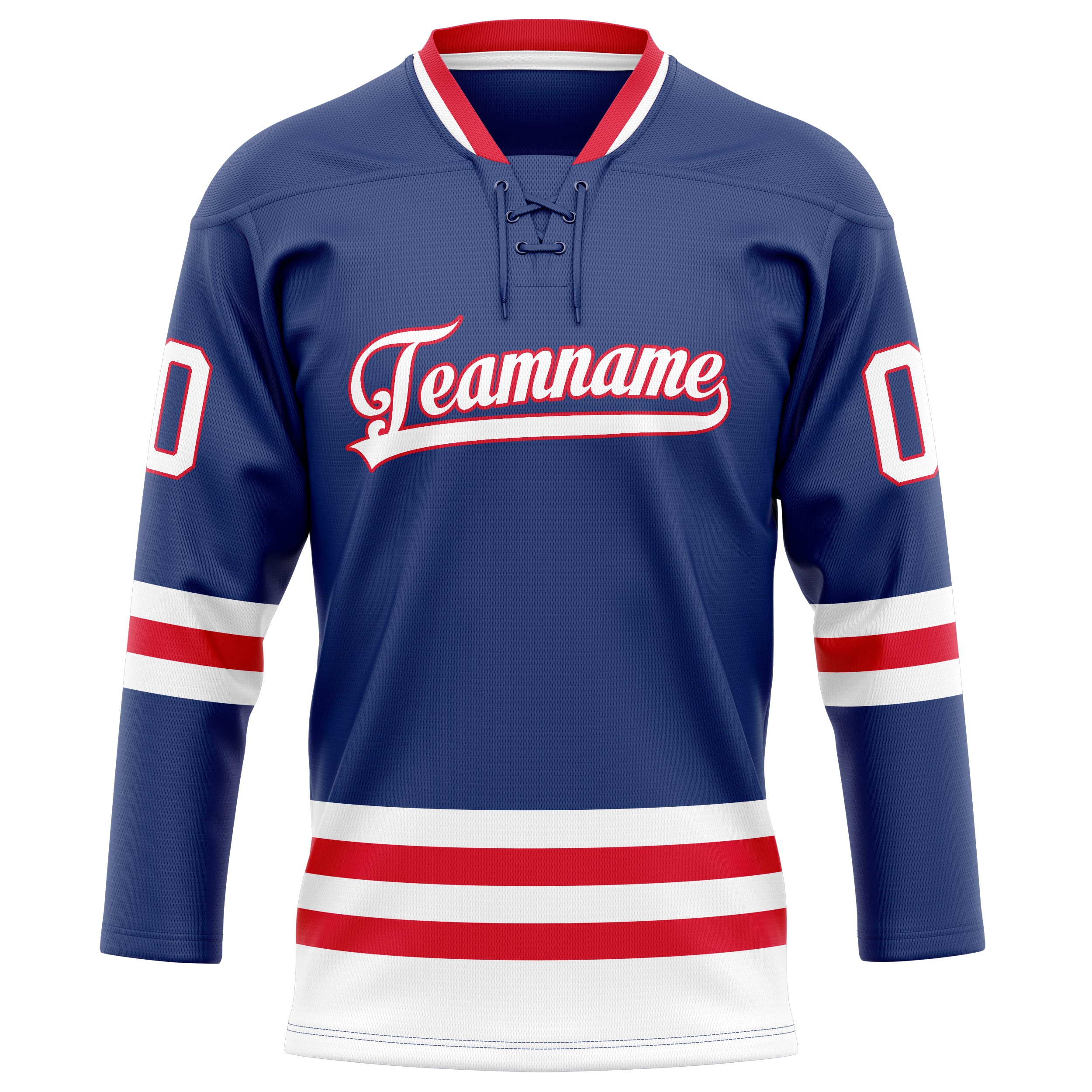 Personalized Royal & Red Solid Colour Hockey Jersey