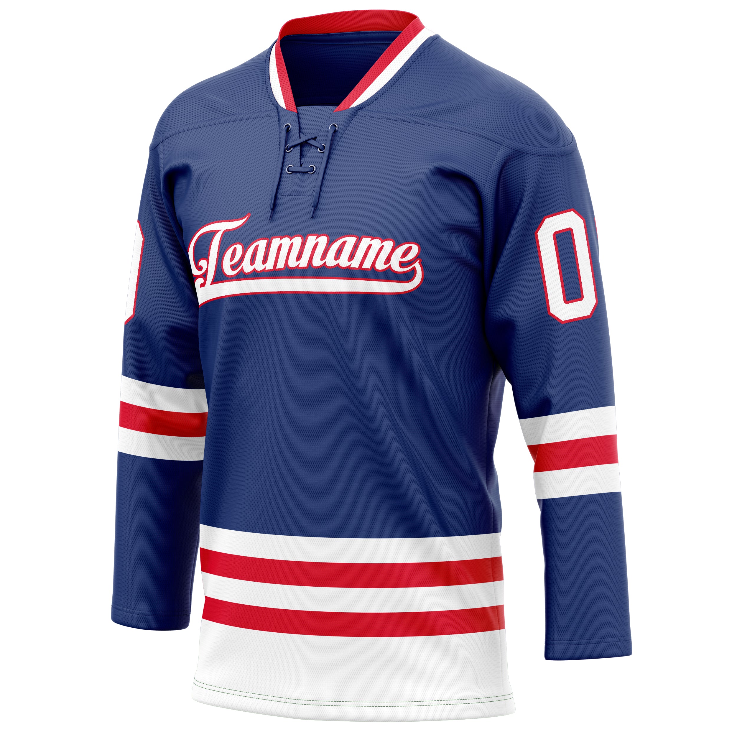 Personalized Royal & Red Solid Colour Hockey Jersey