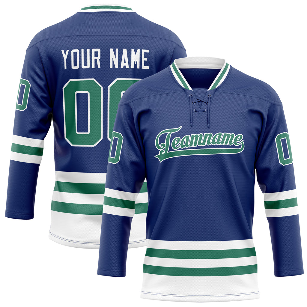 Personalized Royal & Kelly Green Solid Colour Hockey Jersey