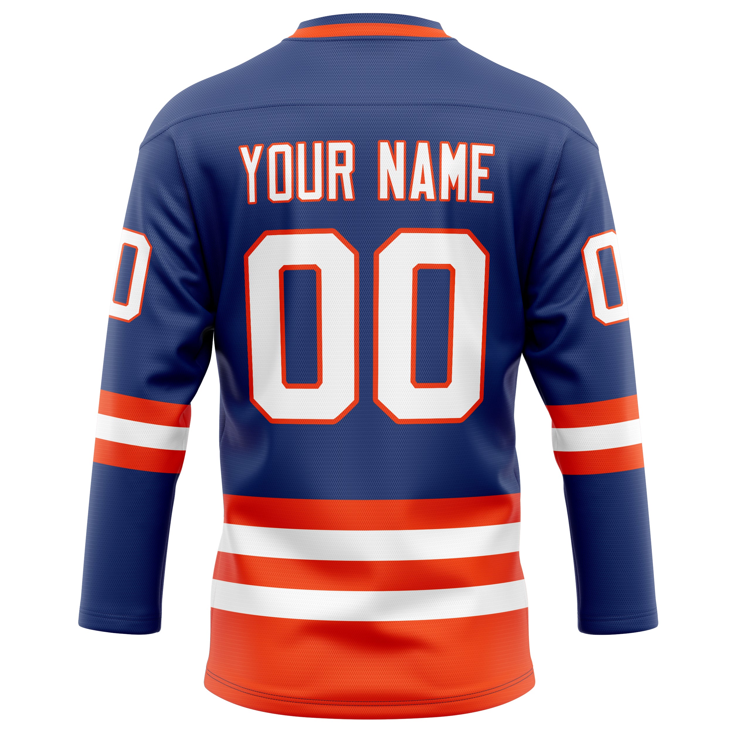 Personalized Royal & Orange Solid Colour Hockey Jersey