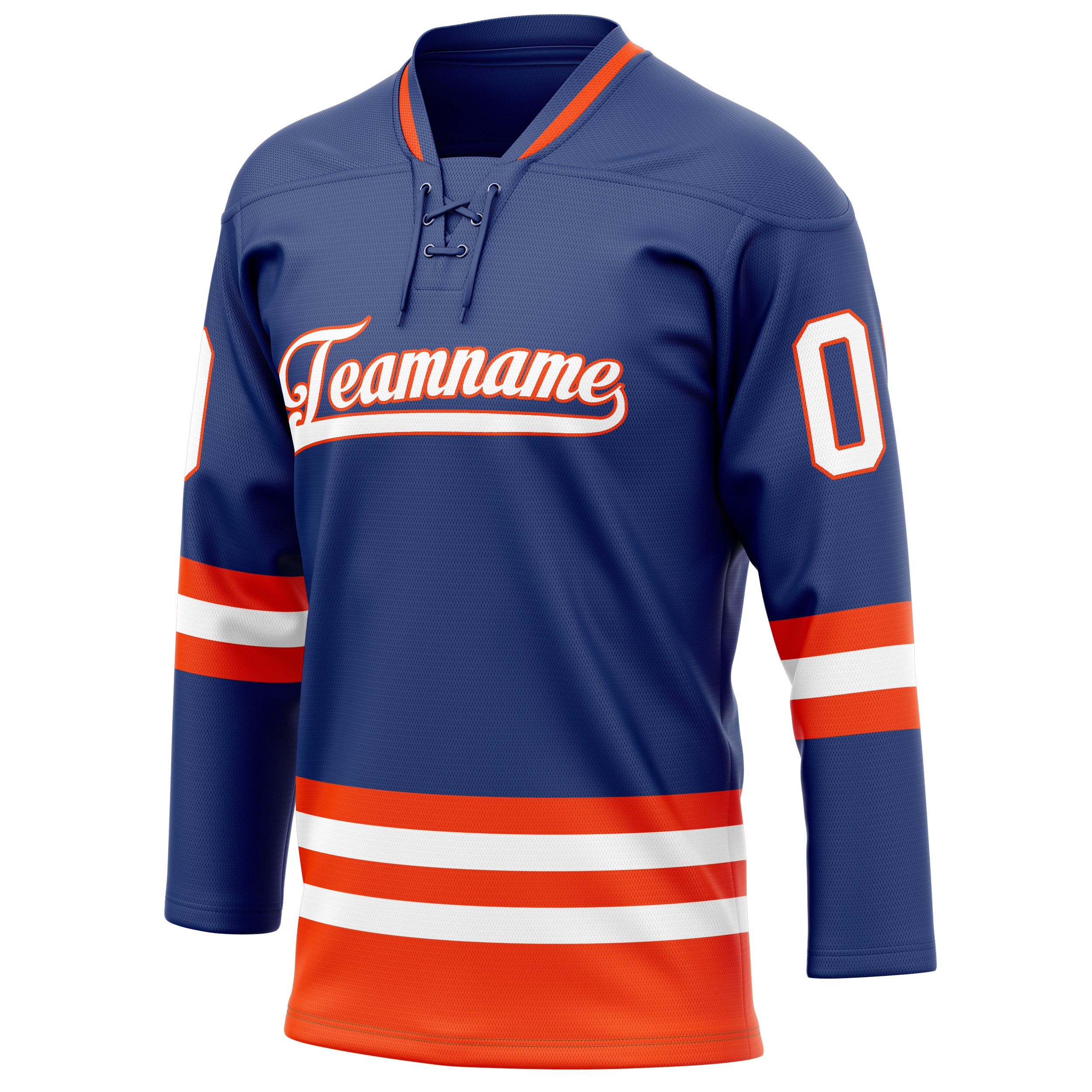 Personalized Royal & Orange Solid Colour Hockey Jersey