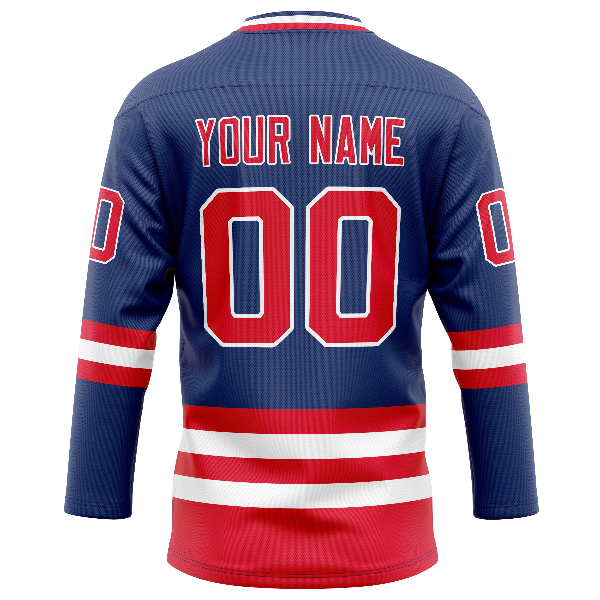 Personalized Royal & Red Solid Colour Hockey Jersey