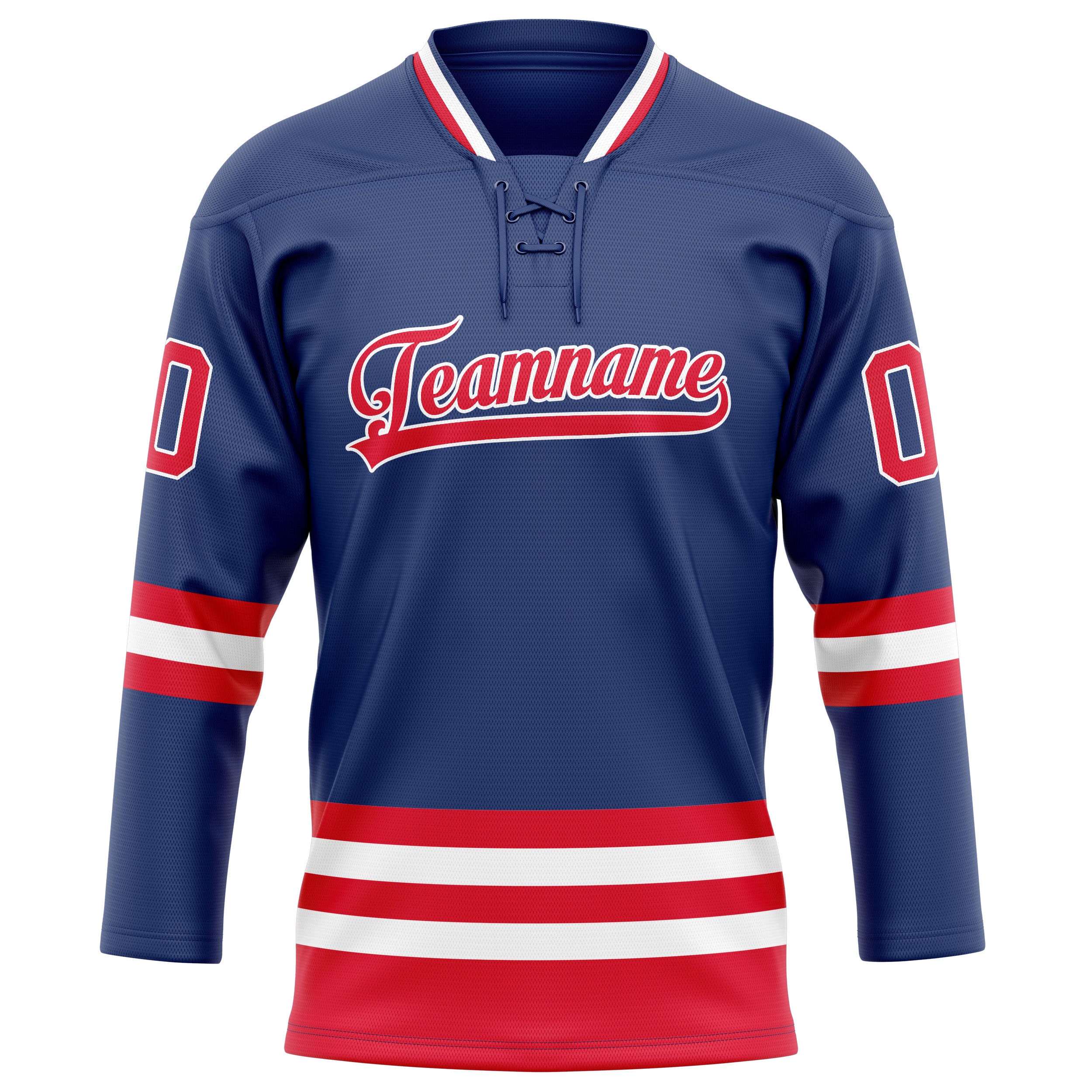 Personalized Royal & Red Solid Colour Hockey Jersey