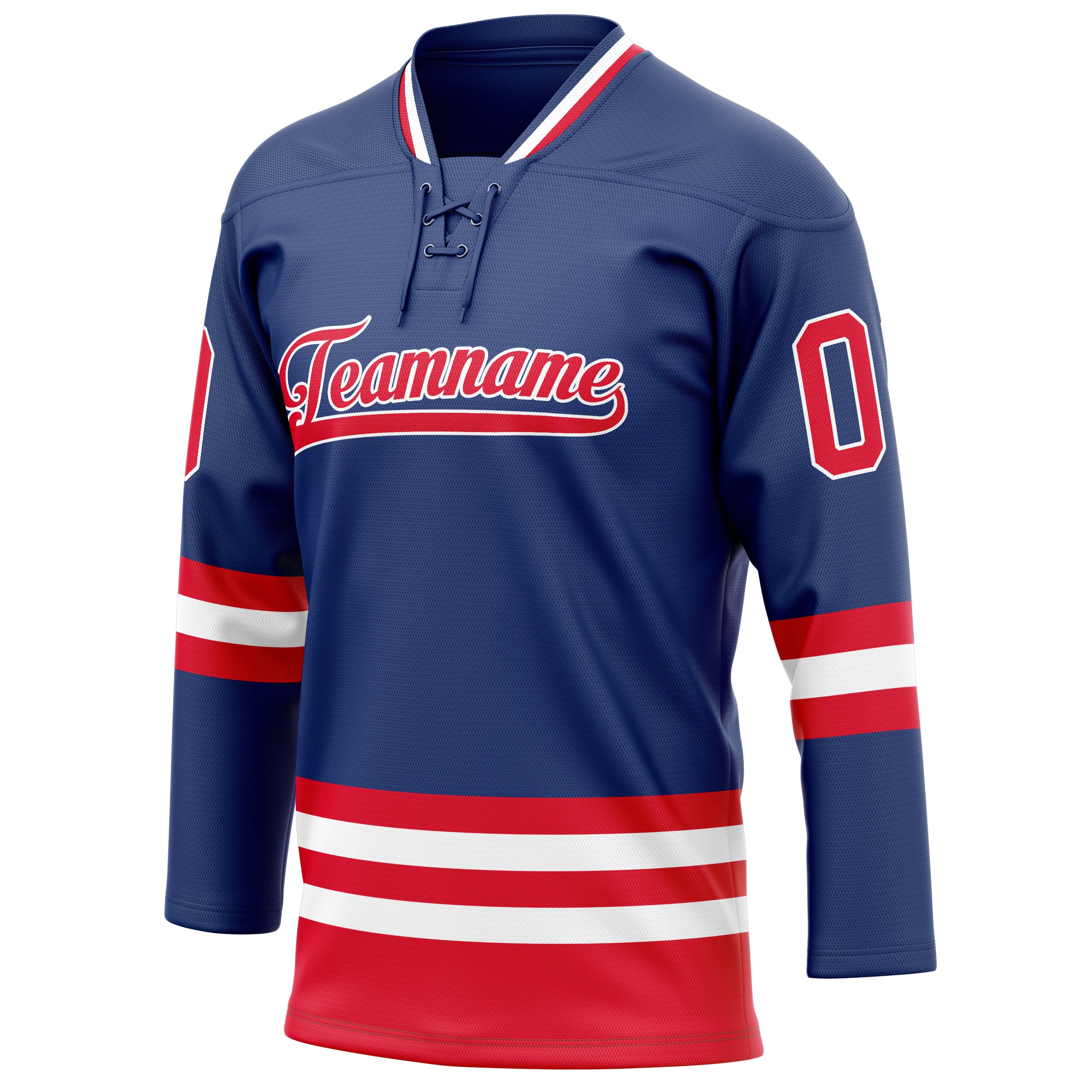 Personalized Royal & Red Solid Colour Hockey Jersey