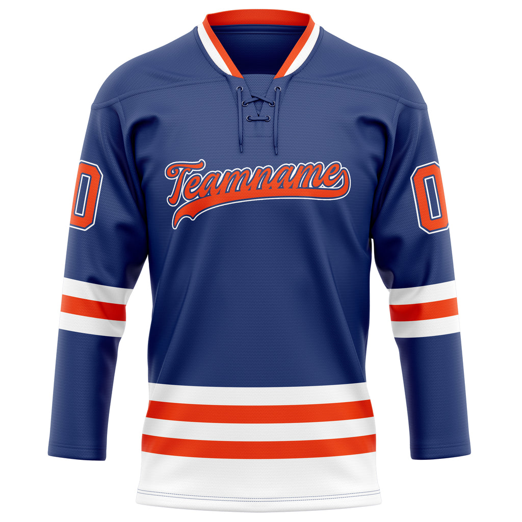 Personalized Royal & Red Solid Colour Hockey Jersey