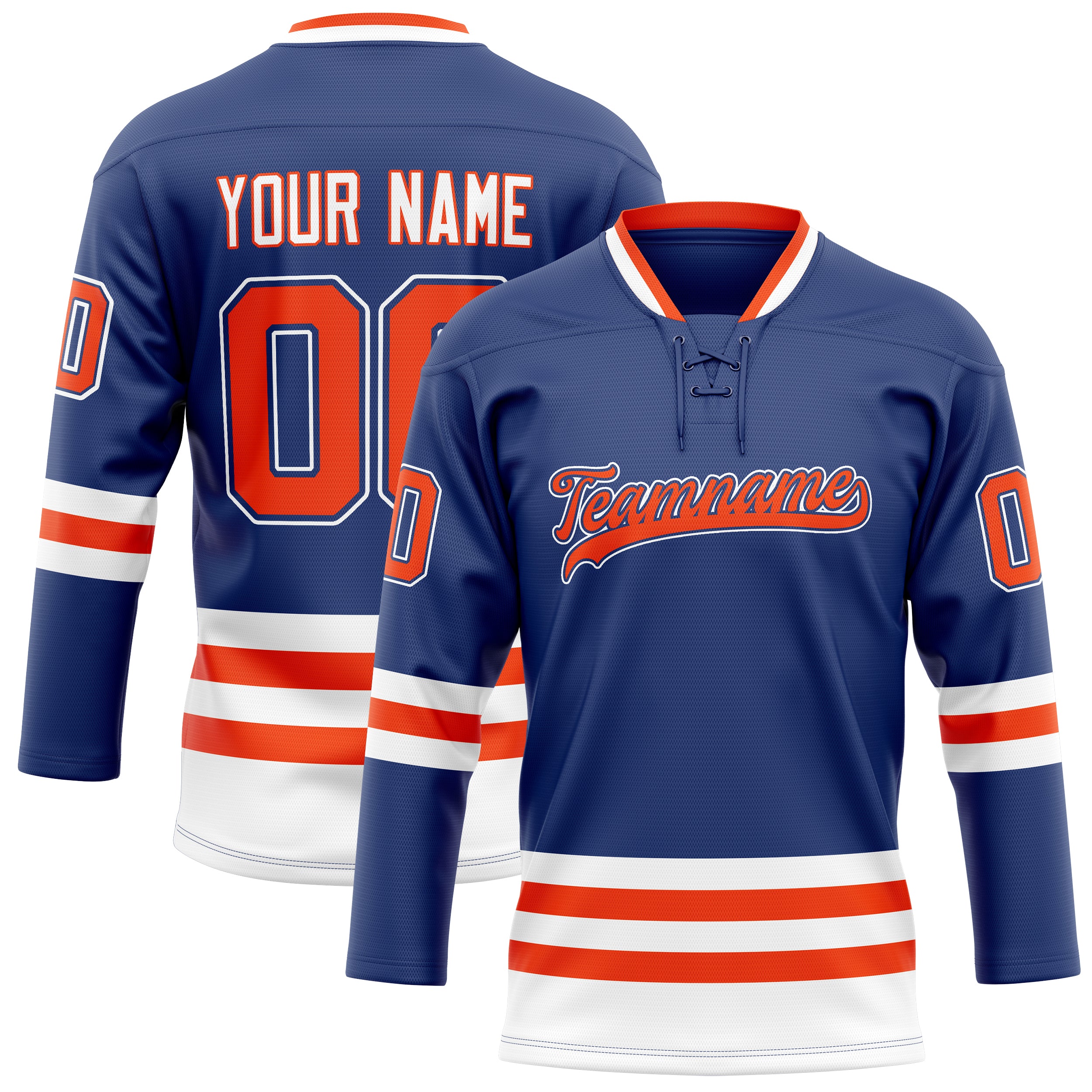 Personalized Royal & Red Solid Colour Hockey Jersey