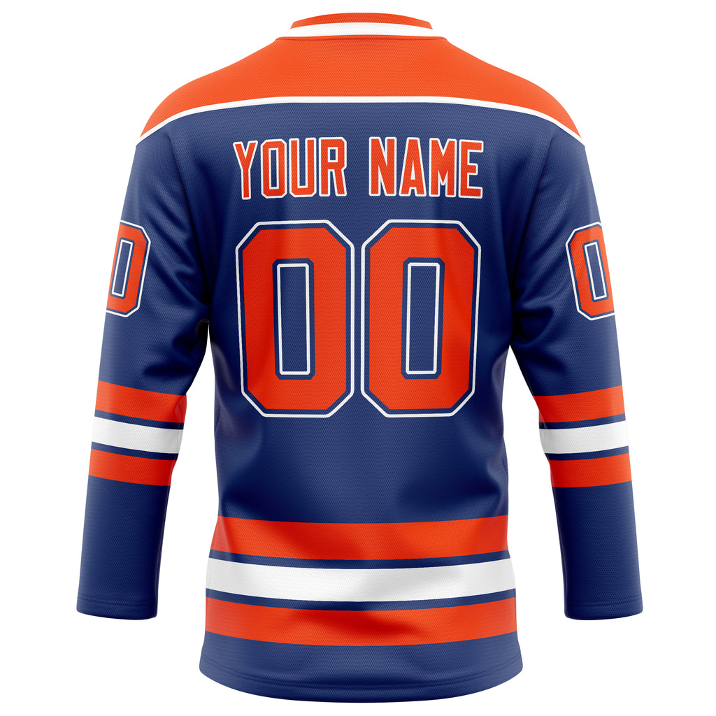 Personalized Royal & Orange Solid Colour Hockey Jersey