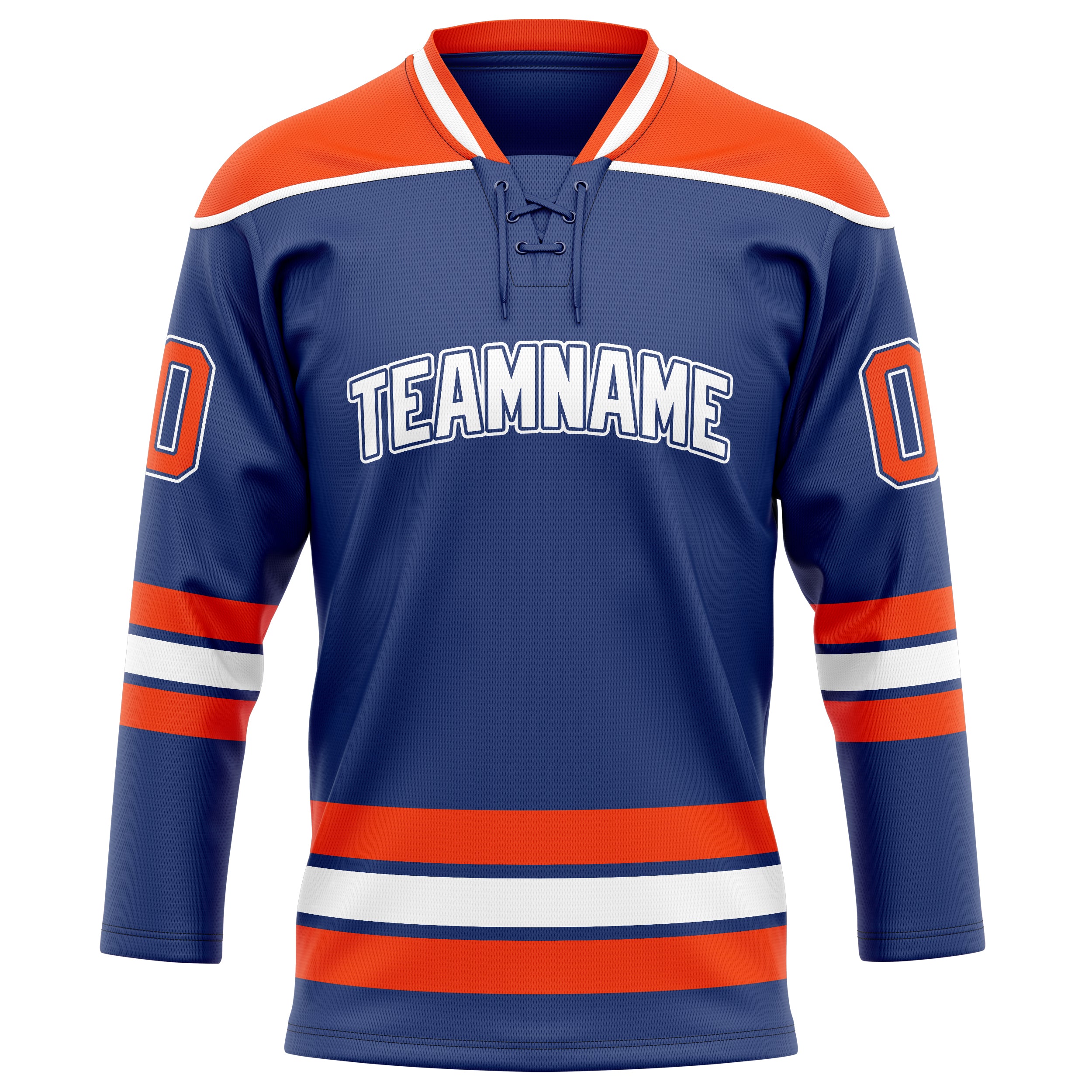 Personalized Royal & Orange Solid Colour Hockey Jersey