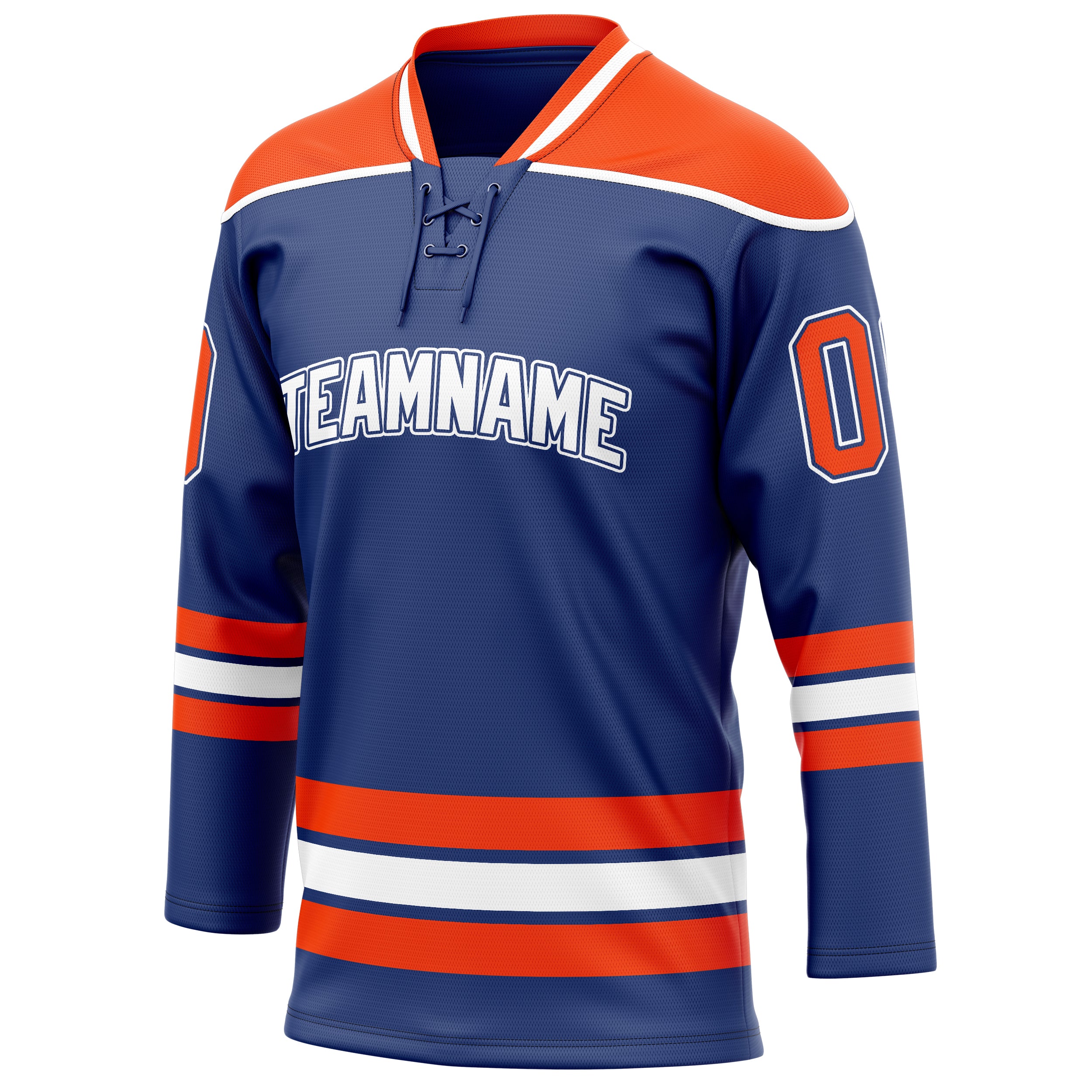 Personalized Royal & Orange Solid Colour Hockey Jersey