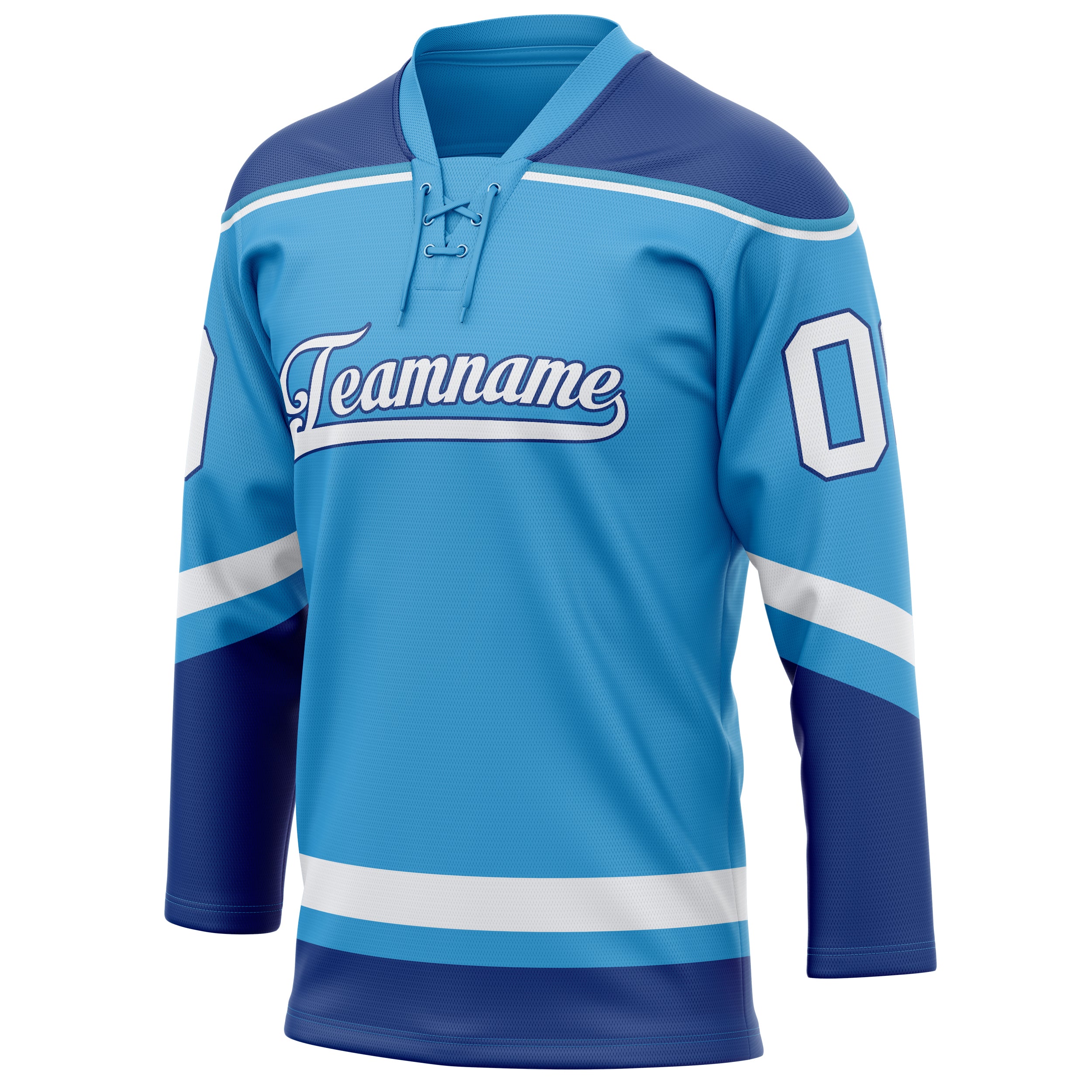 Personalized Sky & Blue Royal Solid Colour Hockey Jersey