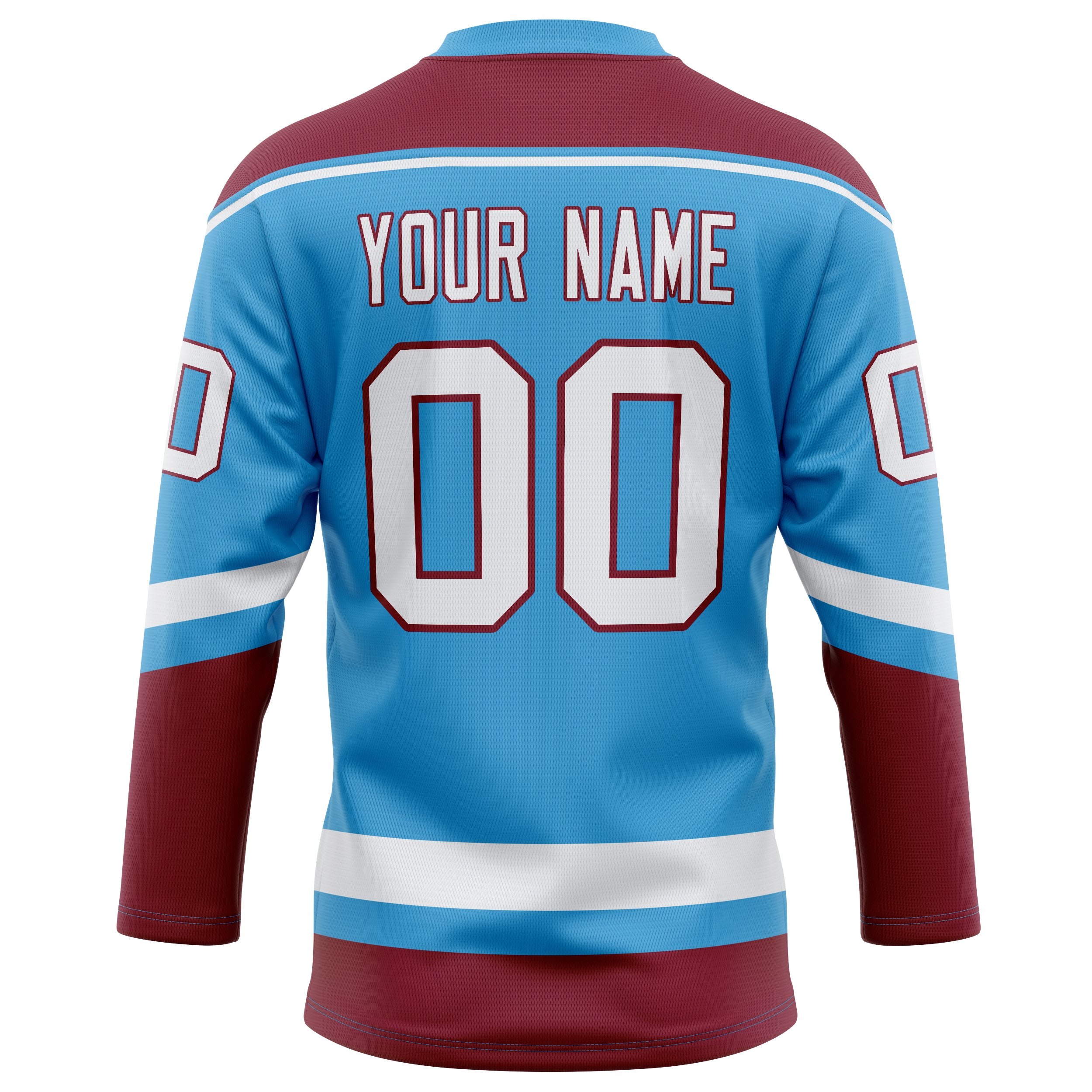 Personalized Sky & Blue Maroon Solid Colour Hockey Jersey