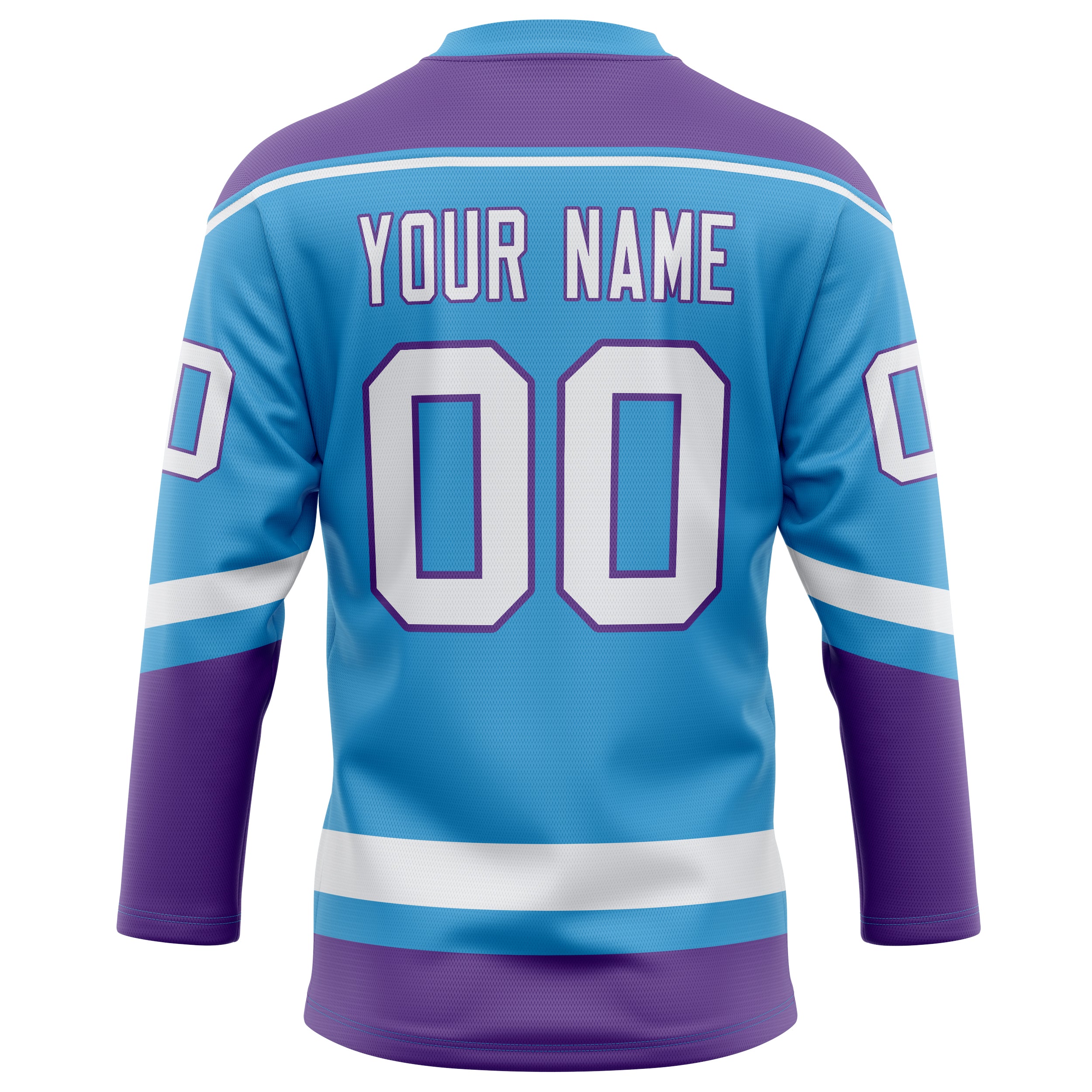 Personalized Sky & Blue Purple Solid Colour Hockey Jersey